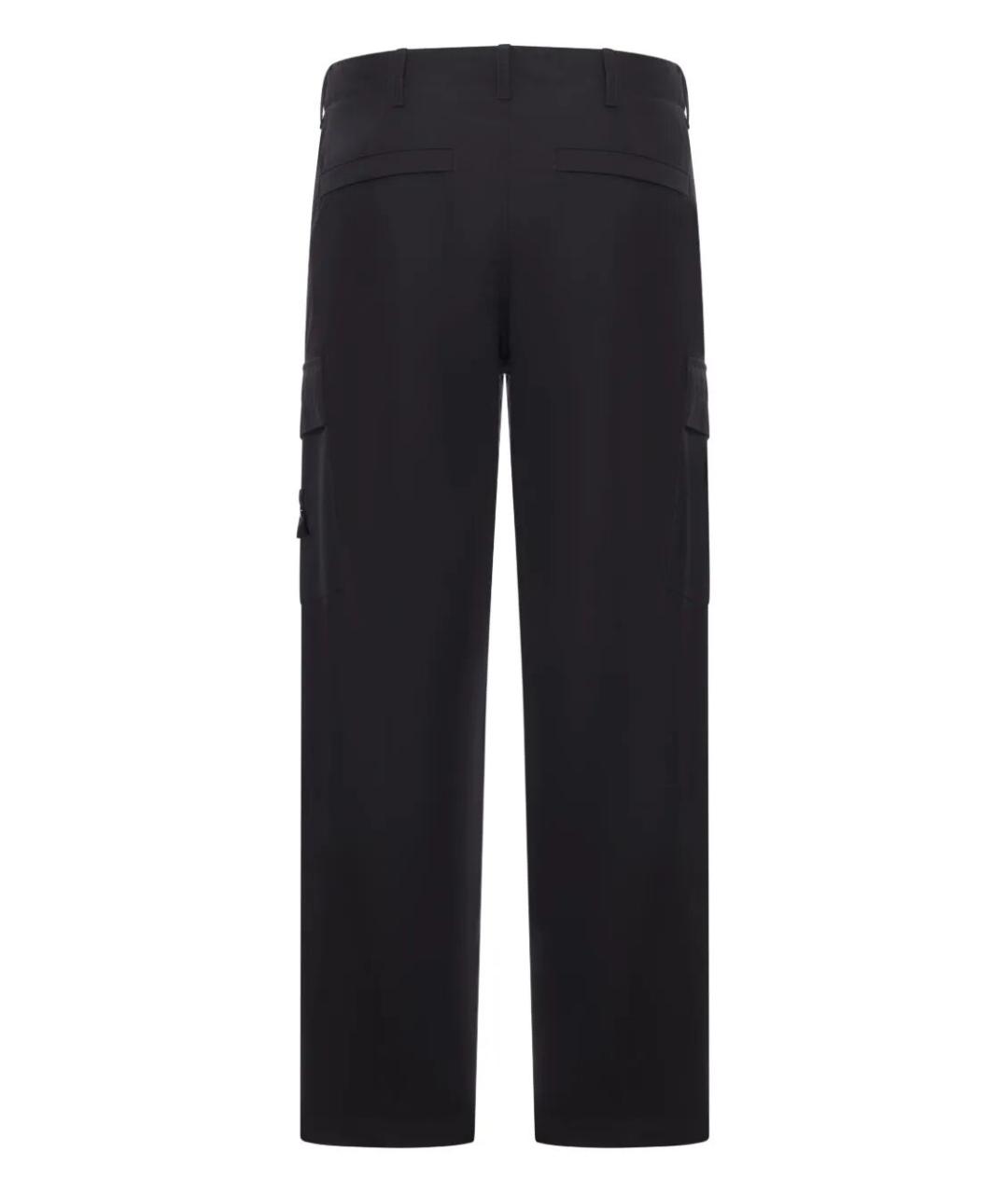 STONE ISLAND Черные хлопковые повседневные брюки, фото 2