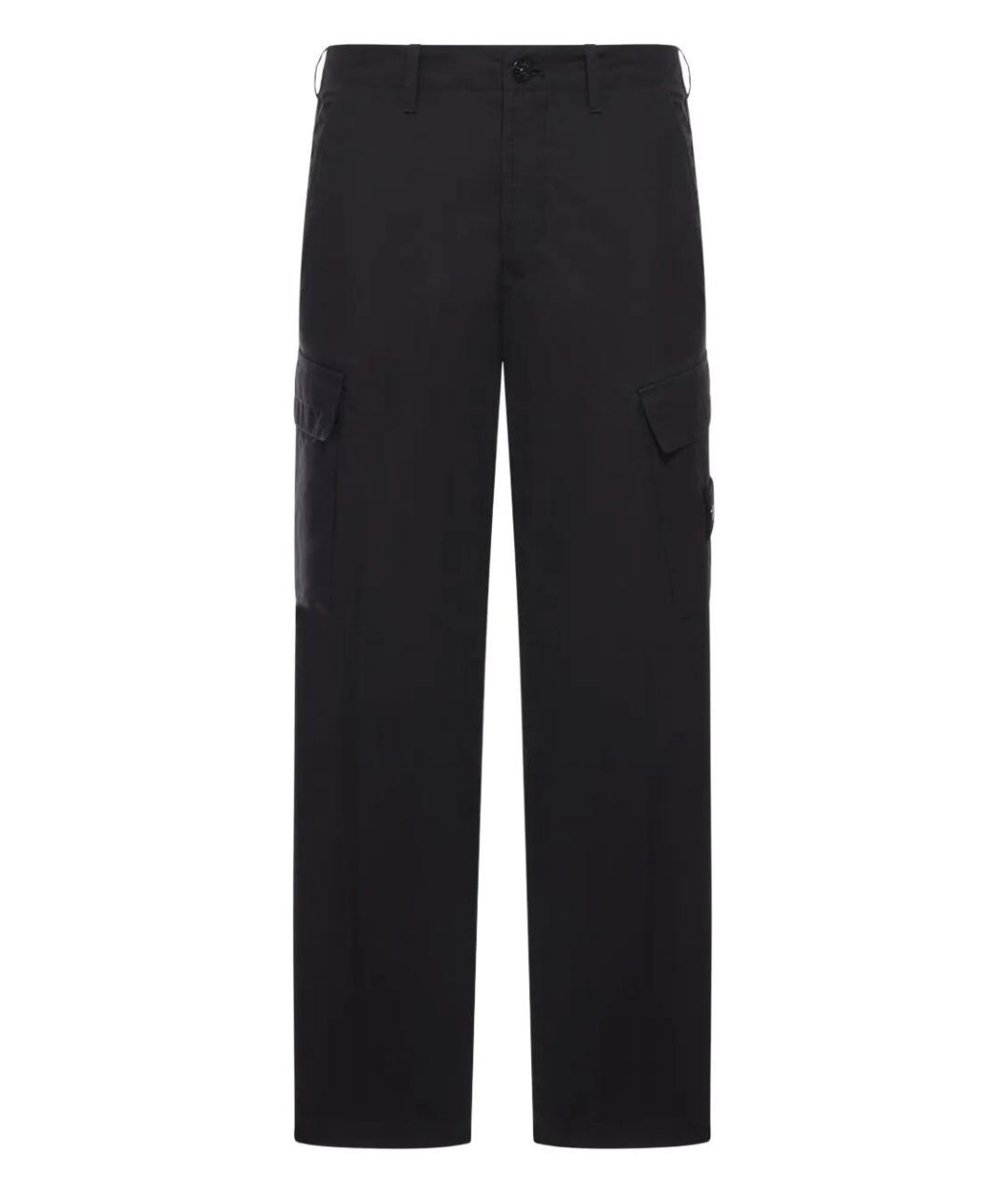 STONE ISLAND Черные хлопковые повседневные брюки, фото 1
