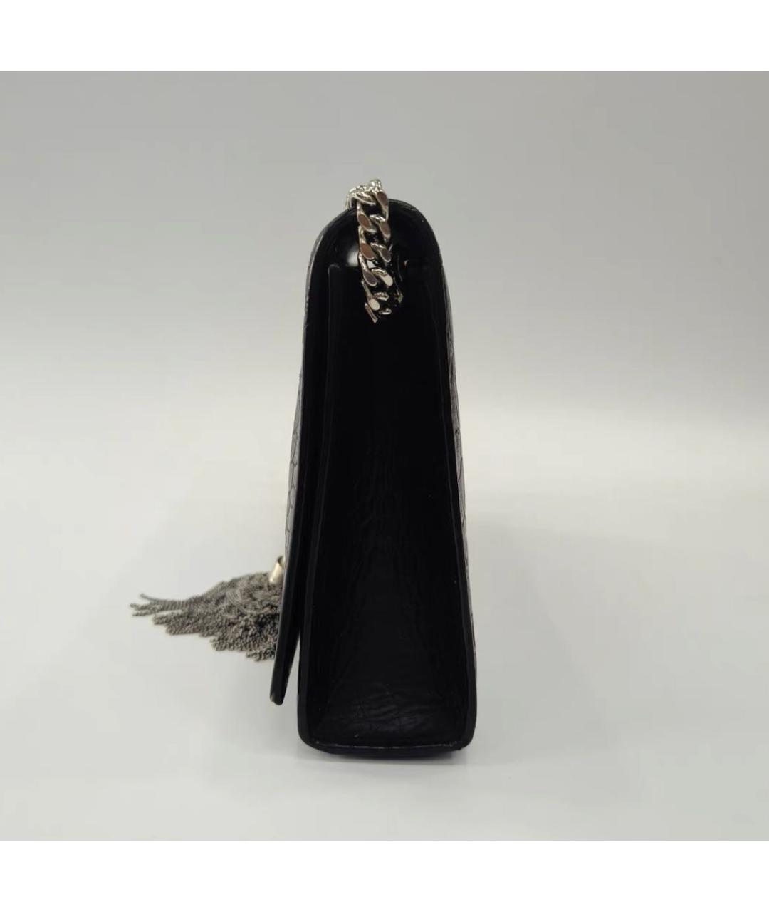 SAINT LAURENT Черная кожаная сумка через плечо, фото 4