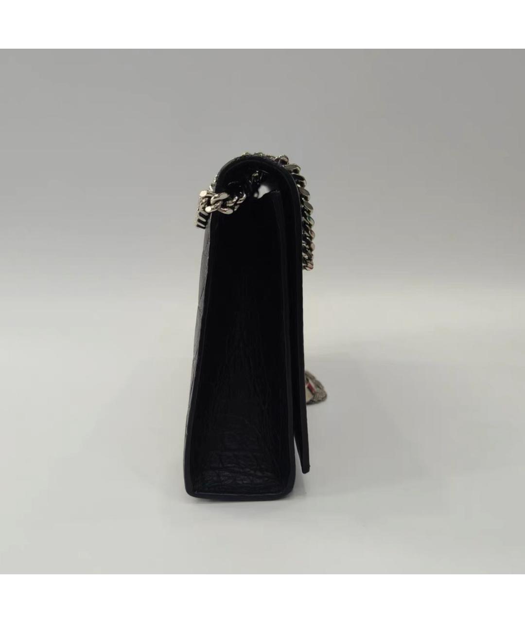 SAINT LAURENT Черная кожаная сумка через плечо, фото 3