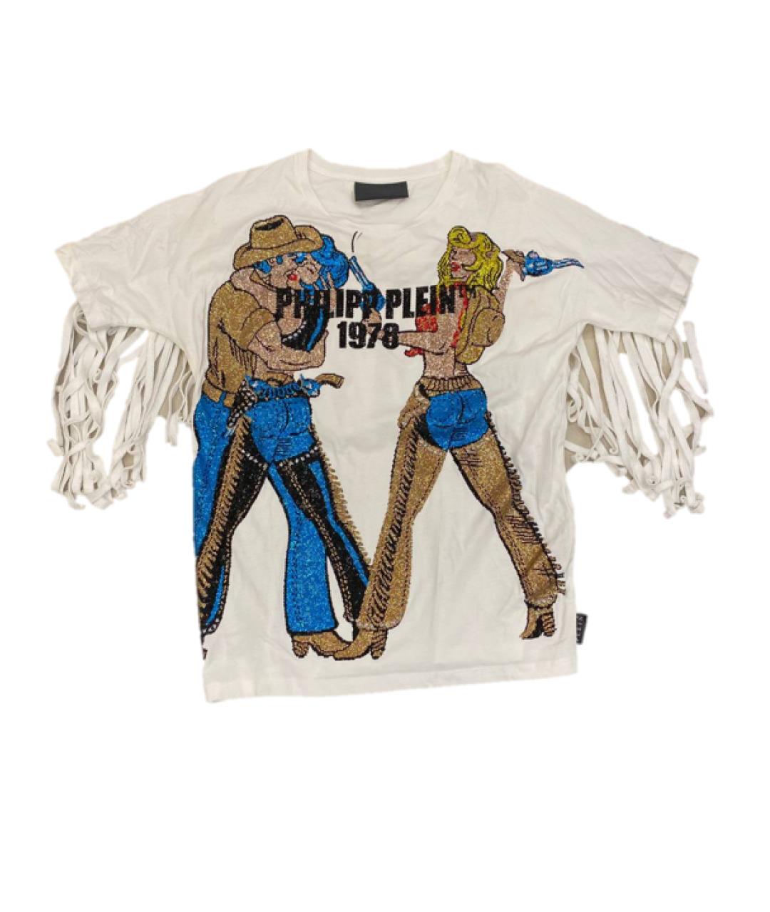 PHILIPP PLEIN Белая хлопковая футболка, фото 1