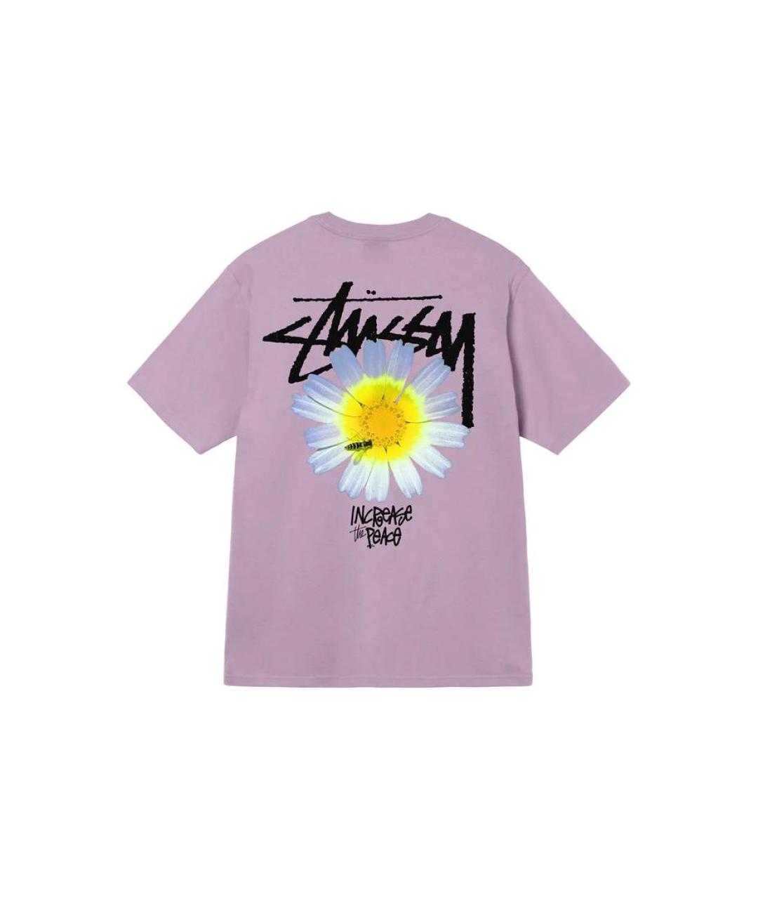 STUSSY Фиолетовая хлопковая футболка, фото 2