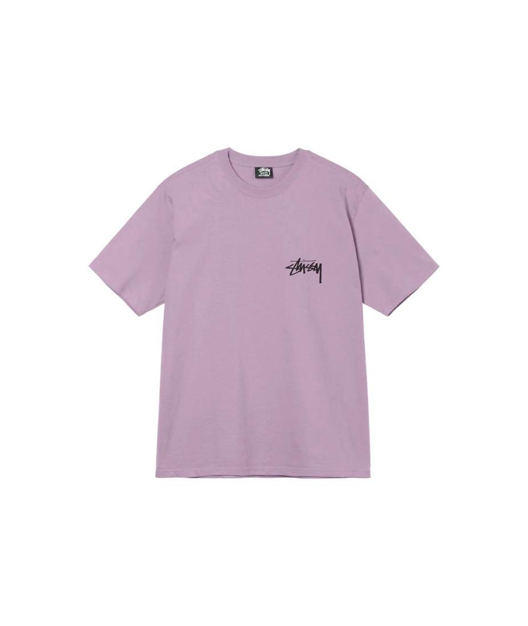 STUSSY Фиолетовая хлопковая футболка, фото 1