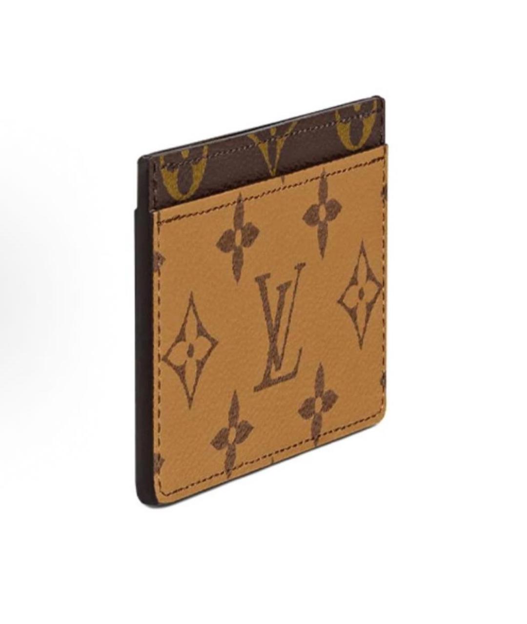 LOUIS VUITTON Коричневый кардхолдер из искусственной кожи, фото 3