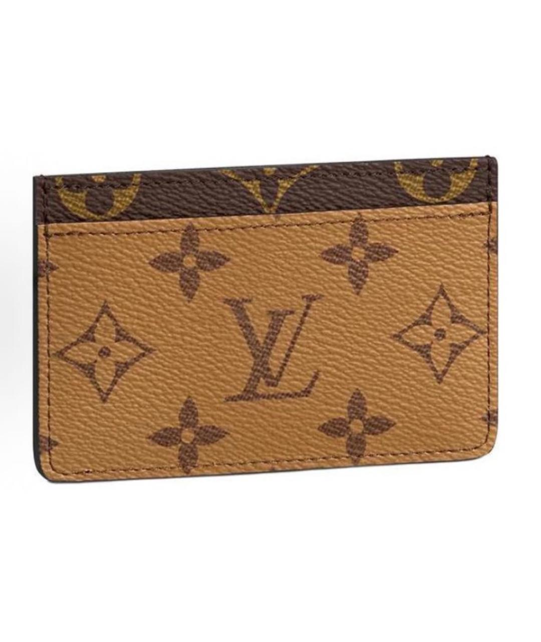 LOUIS VUITTON Коричневый кардхолдер из искусственной кожи, фото 2
