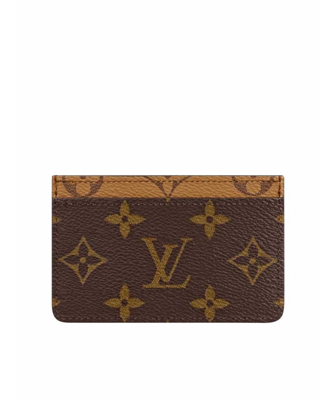 LOUIS VUITTON Коричневый кардхолдер из искусственной кожи, фото 1
