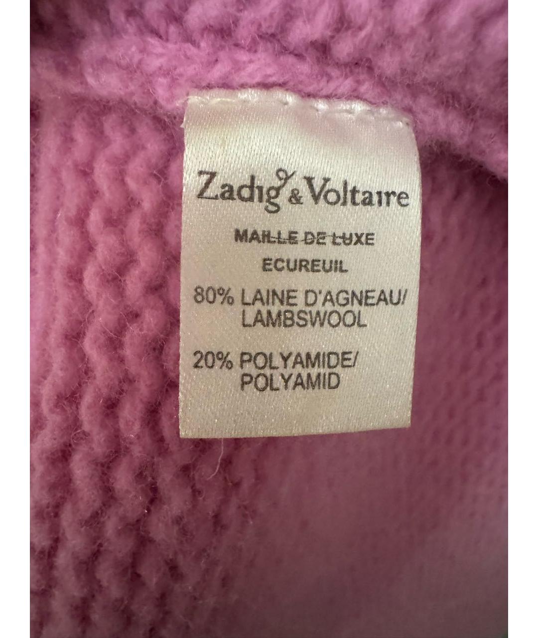 ZADIG & VOLTAIRE Розовый шерстяной джемпер / свитер, фото 4