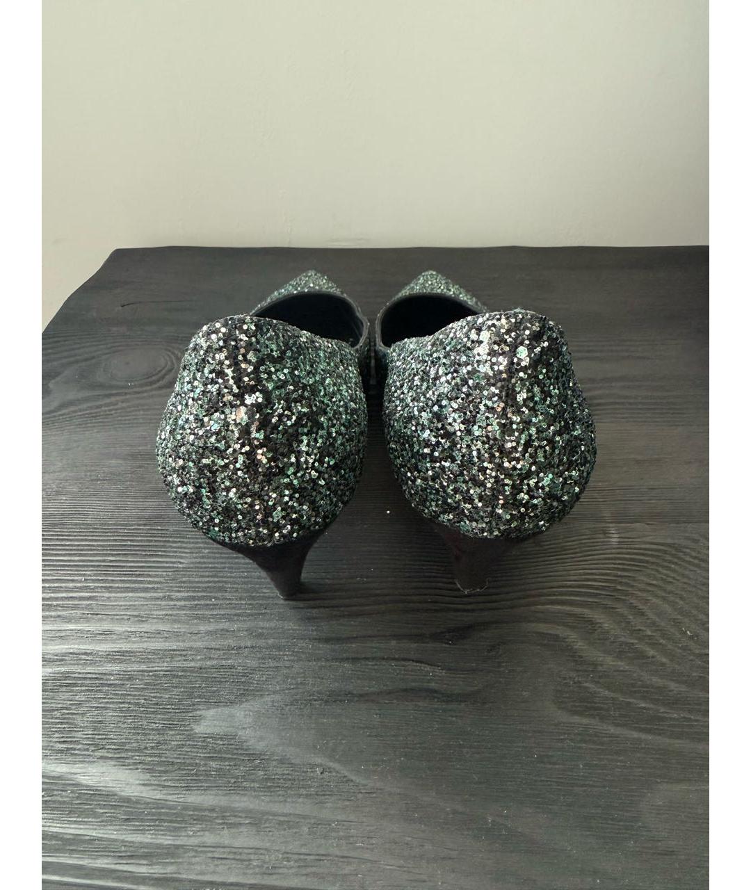 SAINT LAURENT Зеленые кожаные туфли, фото 3