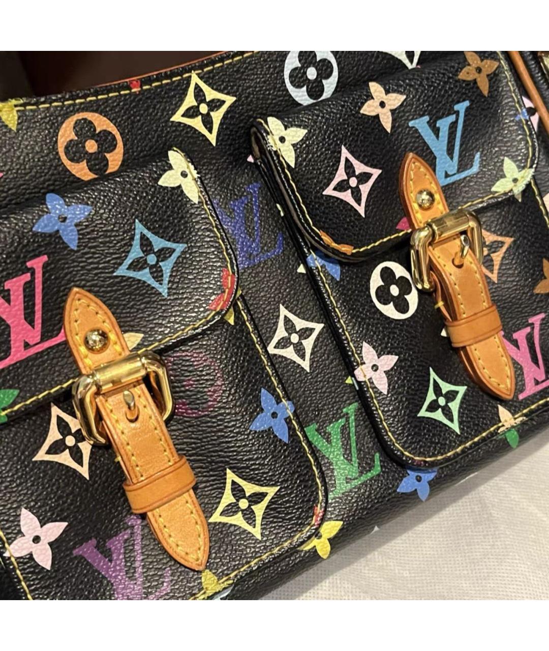 LOUIS VUITTON Черная кожаная сумка через плечо, фото 2