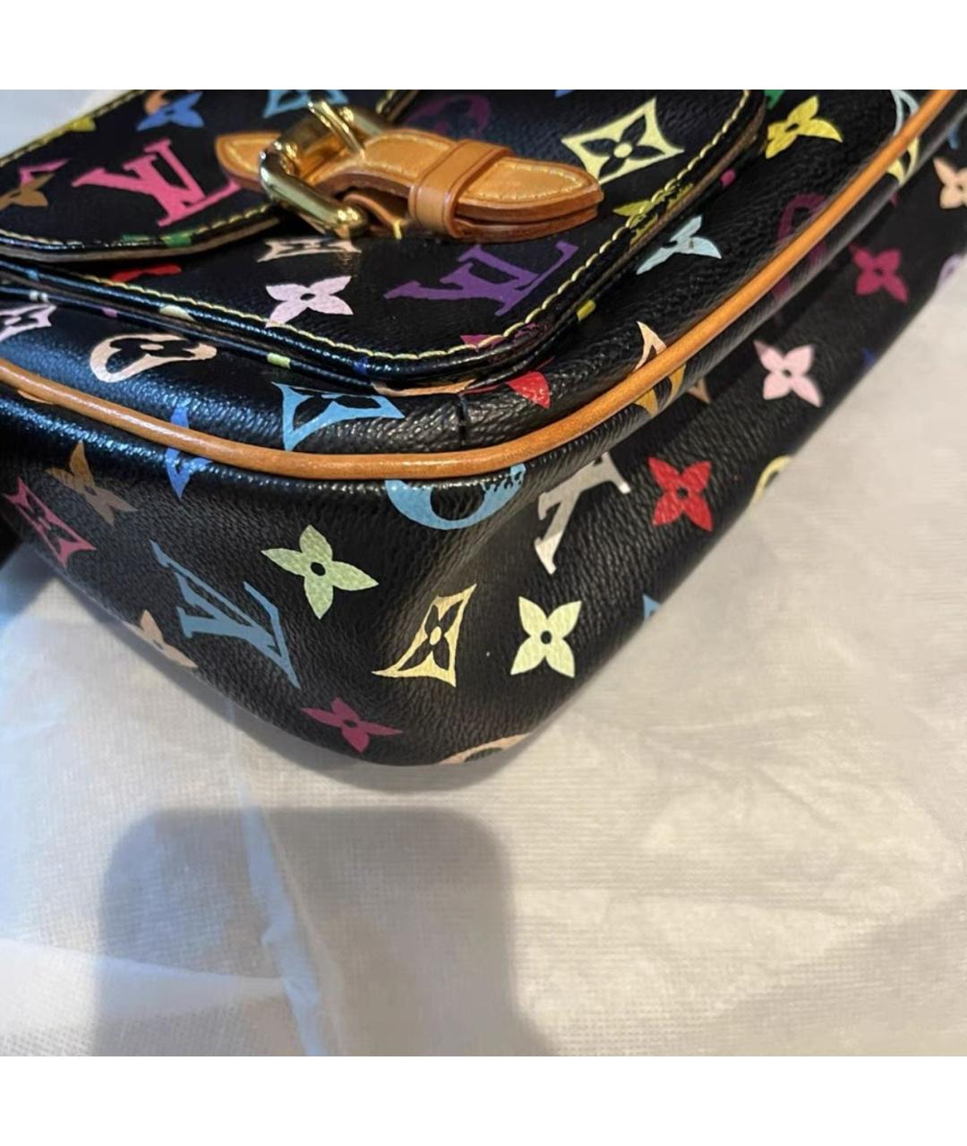 LOUIS VUITTON Черная кожаная сумка через плечо, фото 8