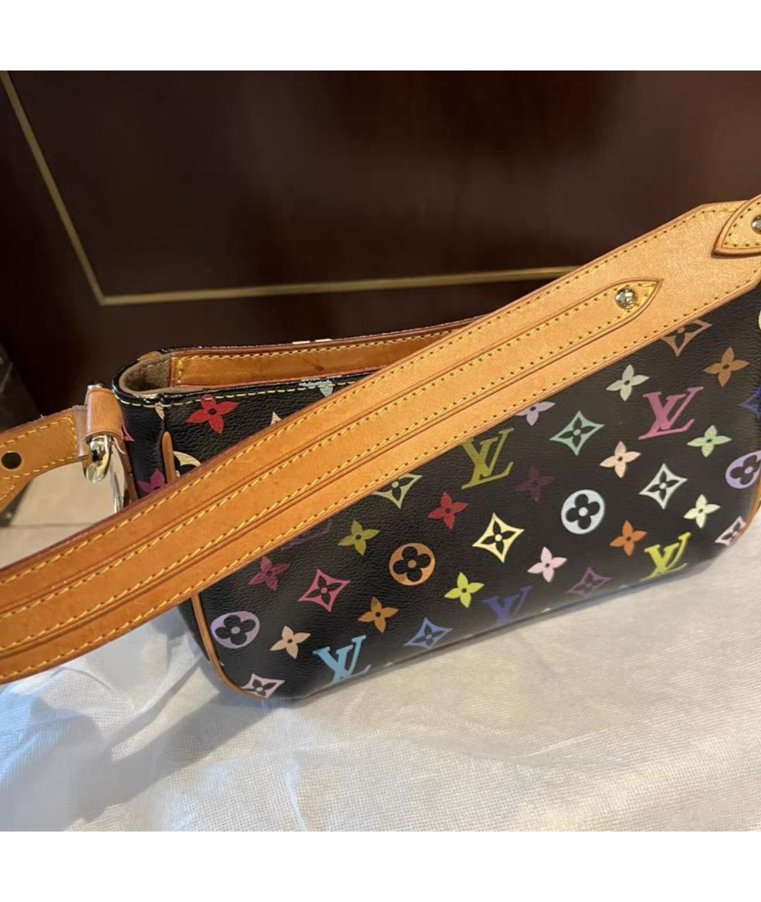 LOUIS VUITTON Черная кожаная сумка через плечо, фото 3