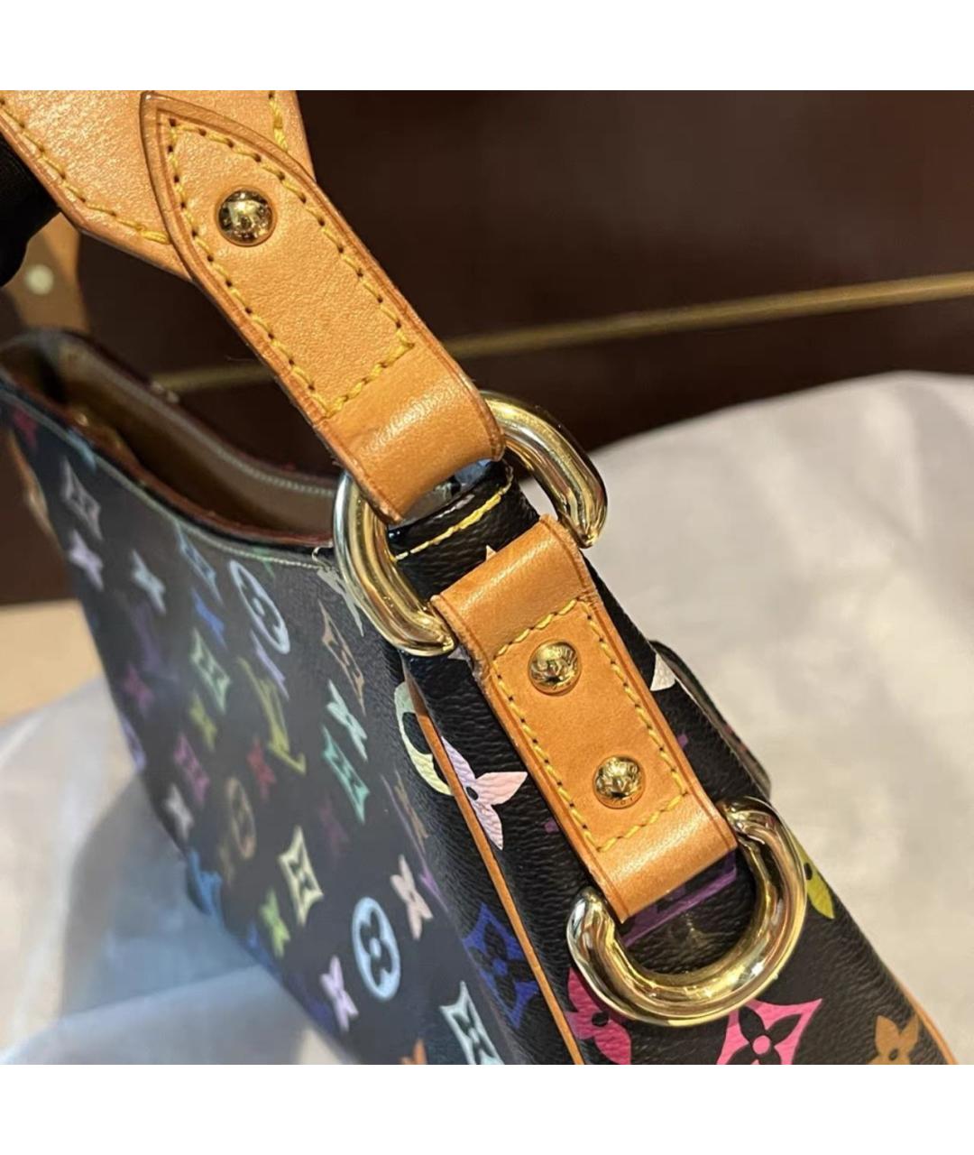LOUIS VUITTON Черная кожаная сумка через плечо, фото 5