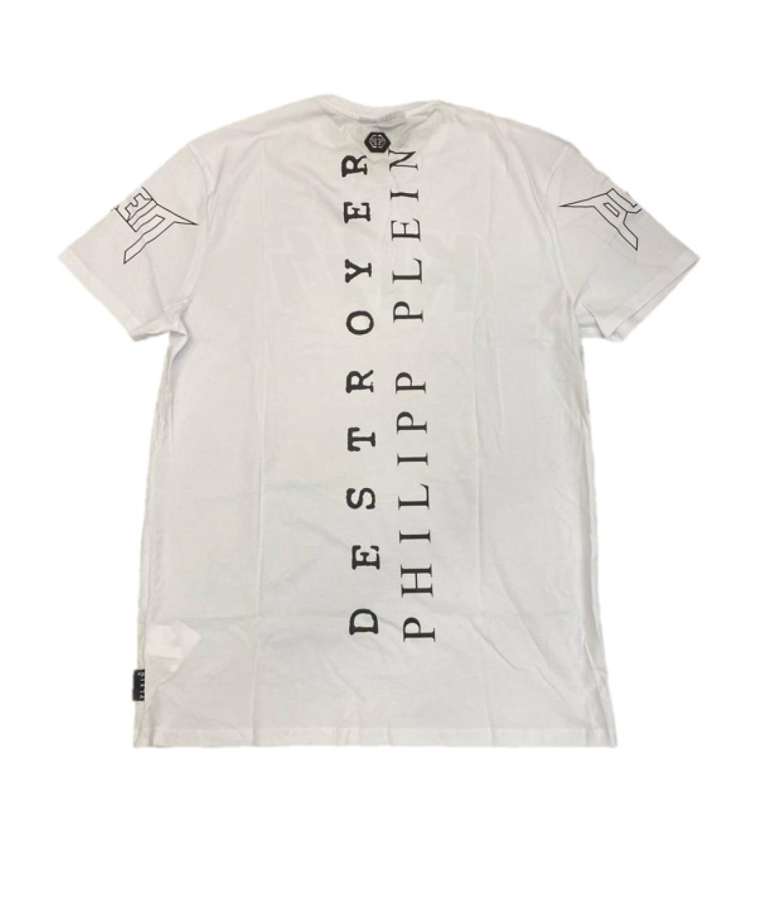 PHILIPP PLEIN Белая хлопковая футболка, фото 2