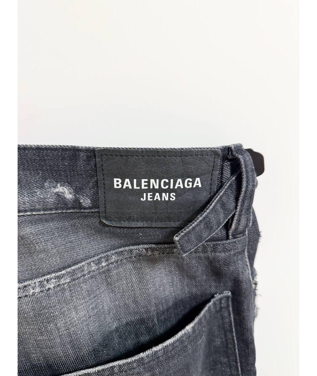 BALENCIAGA Антрацитовые хлопковые джинсы, фото 5