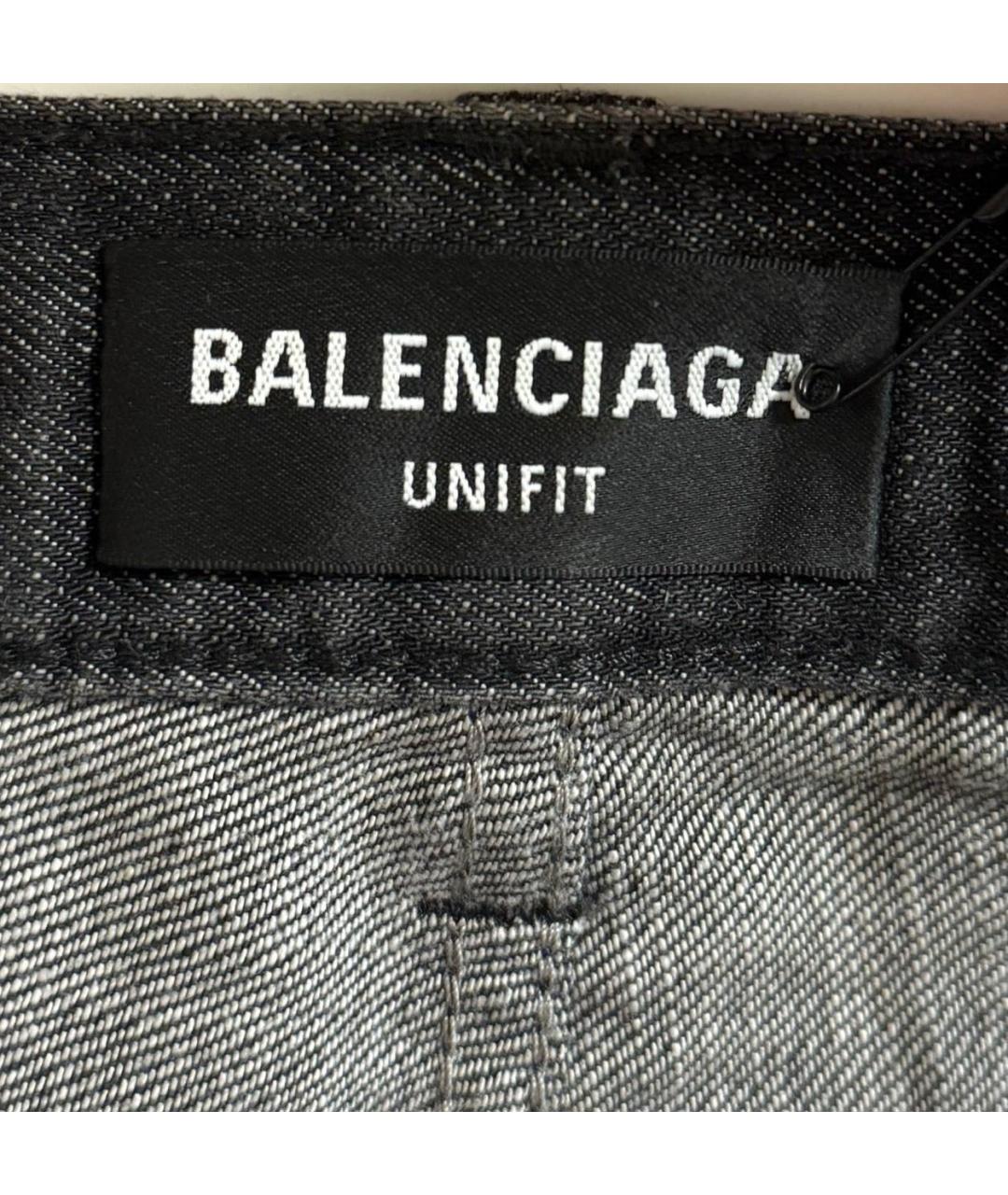BALENCIAGA Антрацитовые хлопковые джинсы, фото 3