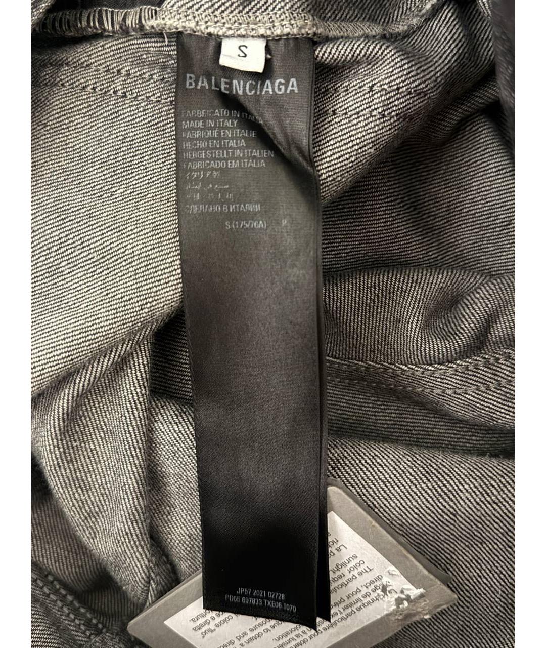 BALENCIAGA Антрацитовые хлопковые джинсы, фото 6