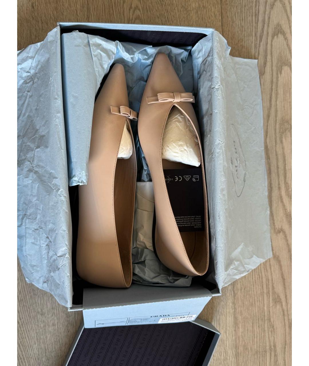 PRADA Розовые кожаные балетки, фото 5