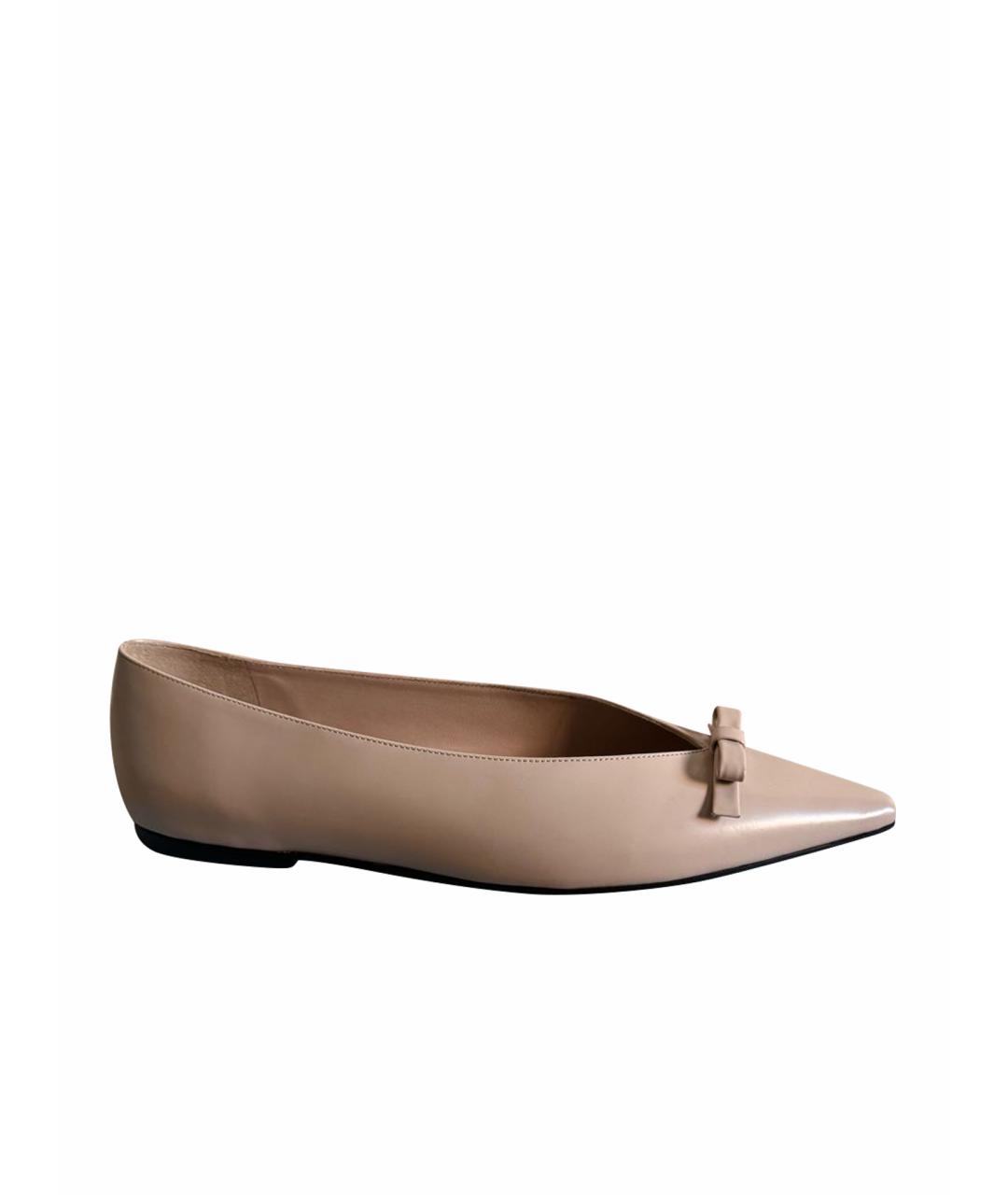 PRADA Розовые кожаные балетки, фото 1