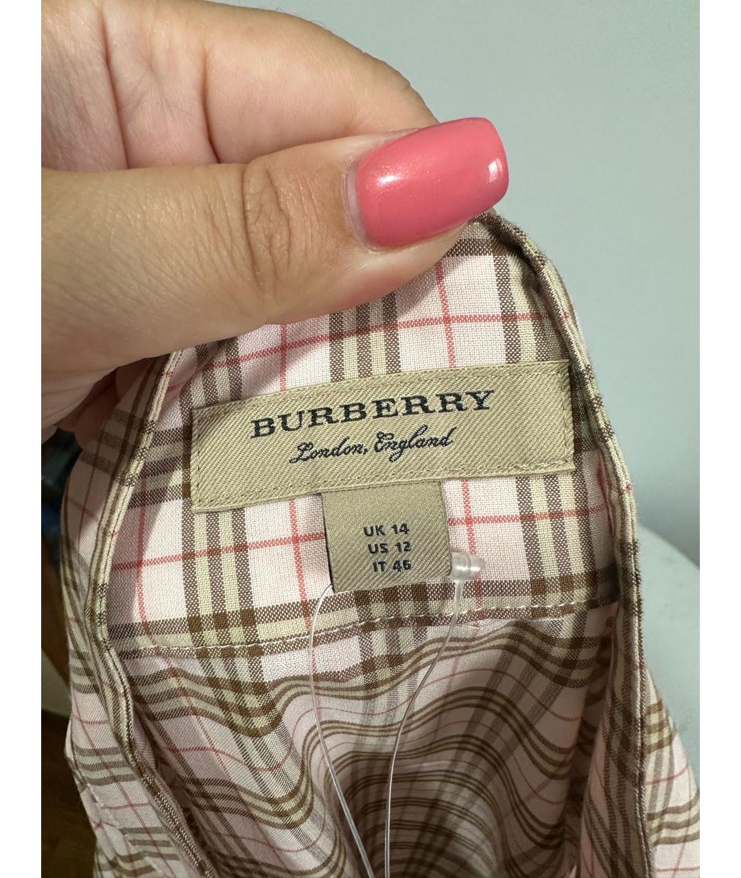 BURBERRY Мульти хлопковое повседневное платье, фото 3