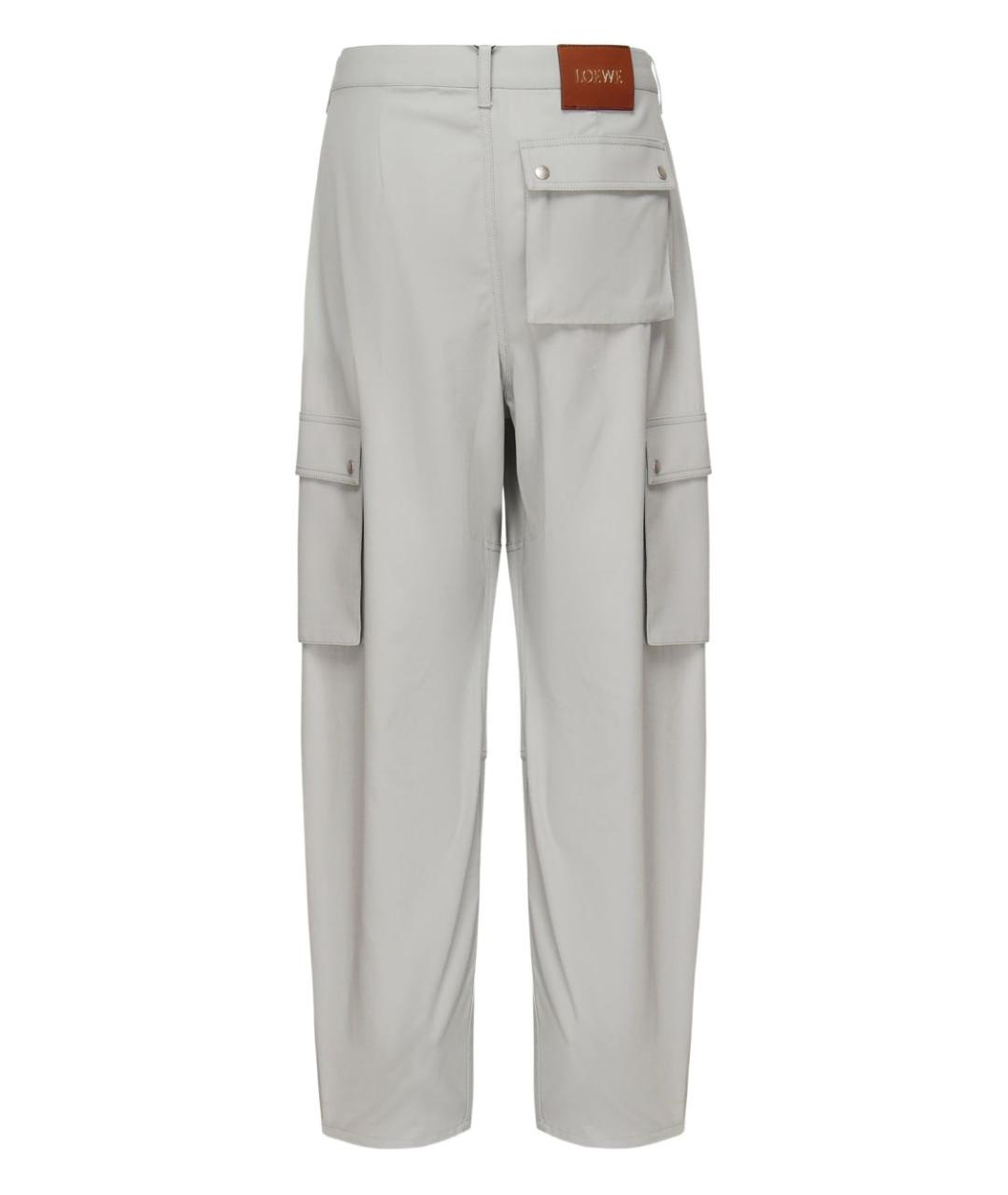 LOEWE Серые хлопковые повседневные брюки, фото 2