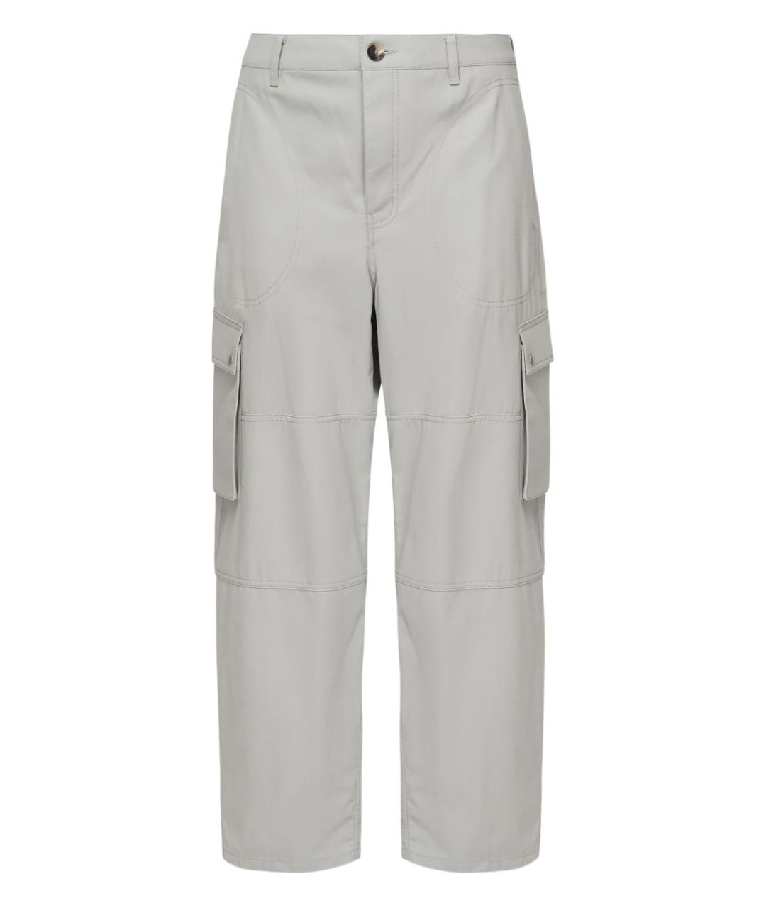 LOEWE Серые хлопковые повседневные брюки, фото 1