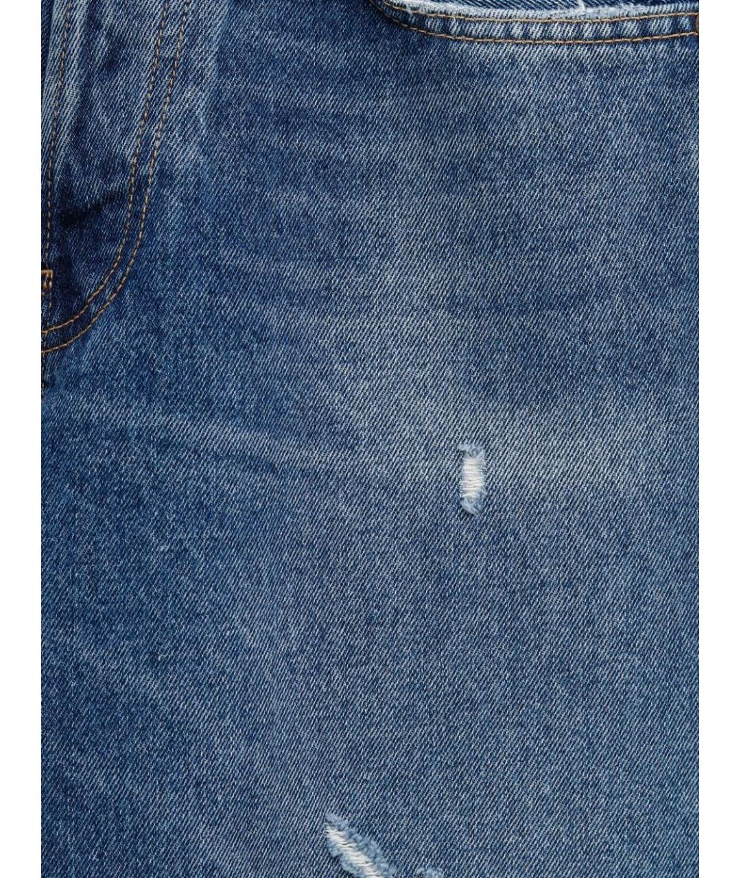 ACNE STUDIOS Синие хлопковые прямые джинсы, фото 3