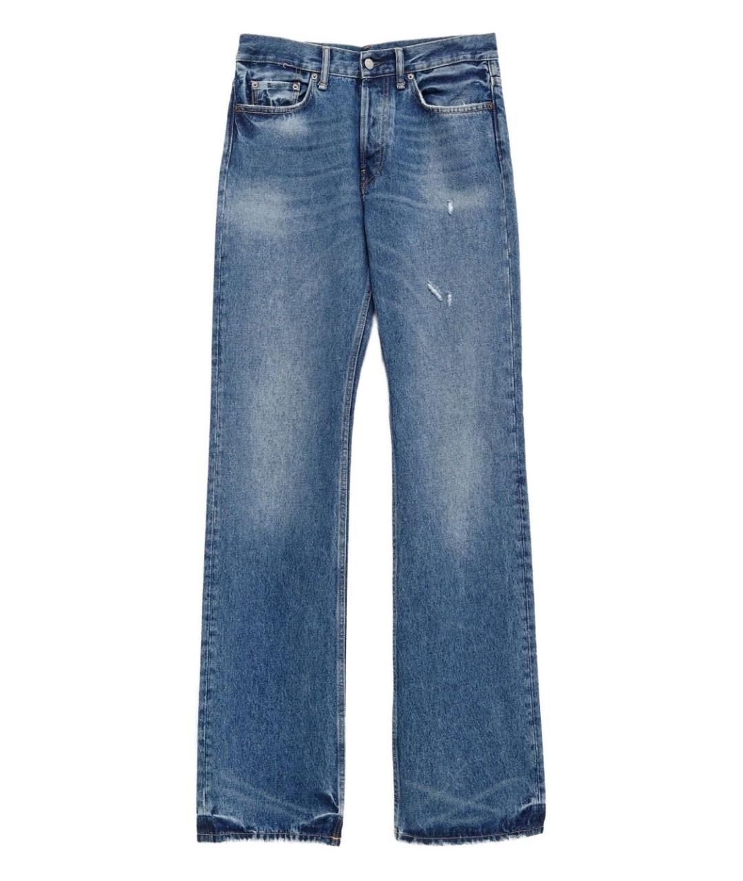 ACNE STUDIOS Синие хлопковые прямые джинсы, фото 1