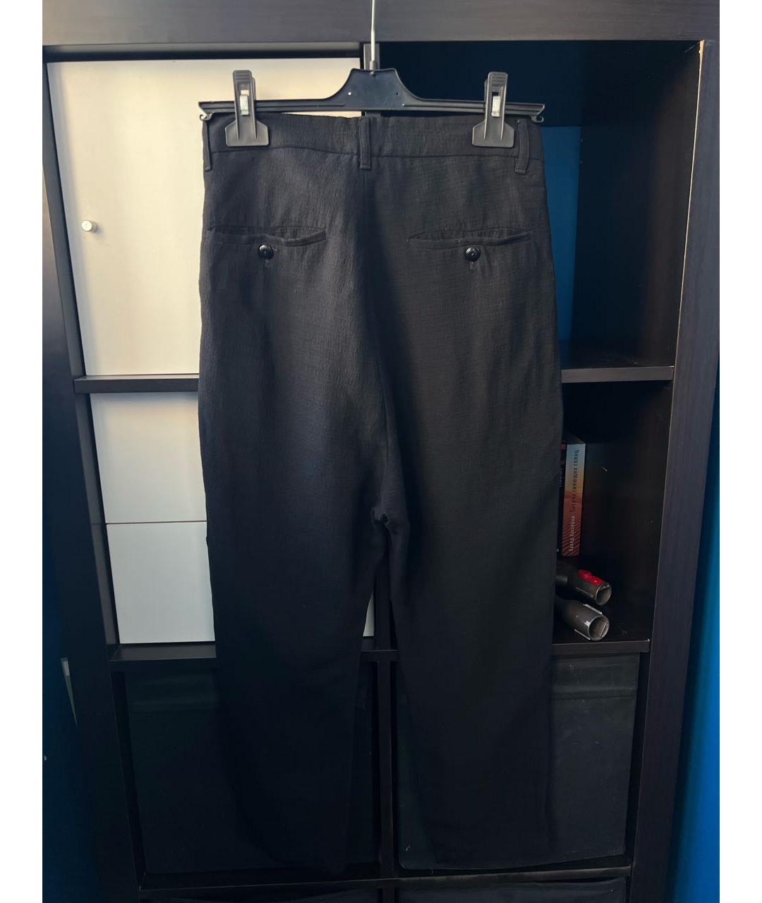RICK OWENS Черные вискозные брюки широкие, фото 2