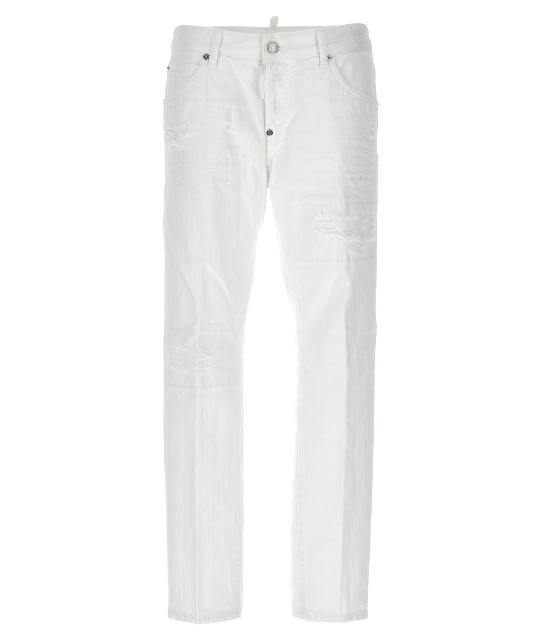 DSQUARED2 Белые хлопковые прямые джинсы, фото 1