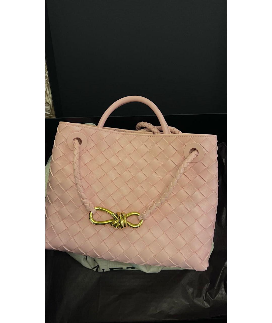 BOTTEGA VENETA Розовая кожаная сумка тоут, фото 2