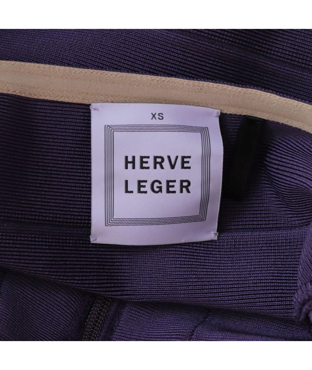 HERVE LEGER Фиолетовое вискозное коктейльное платье, фото 3