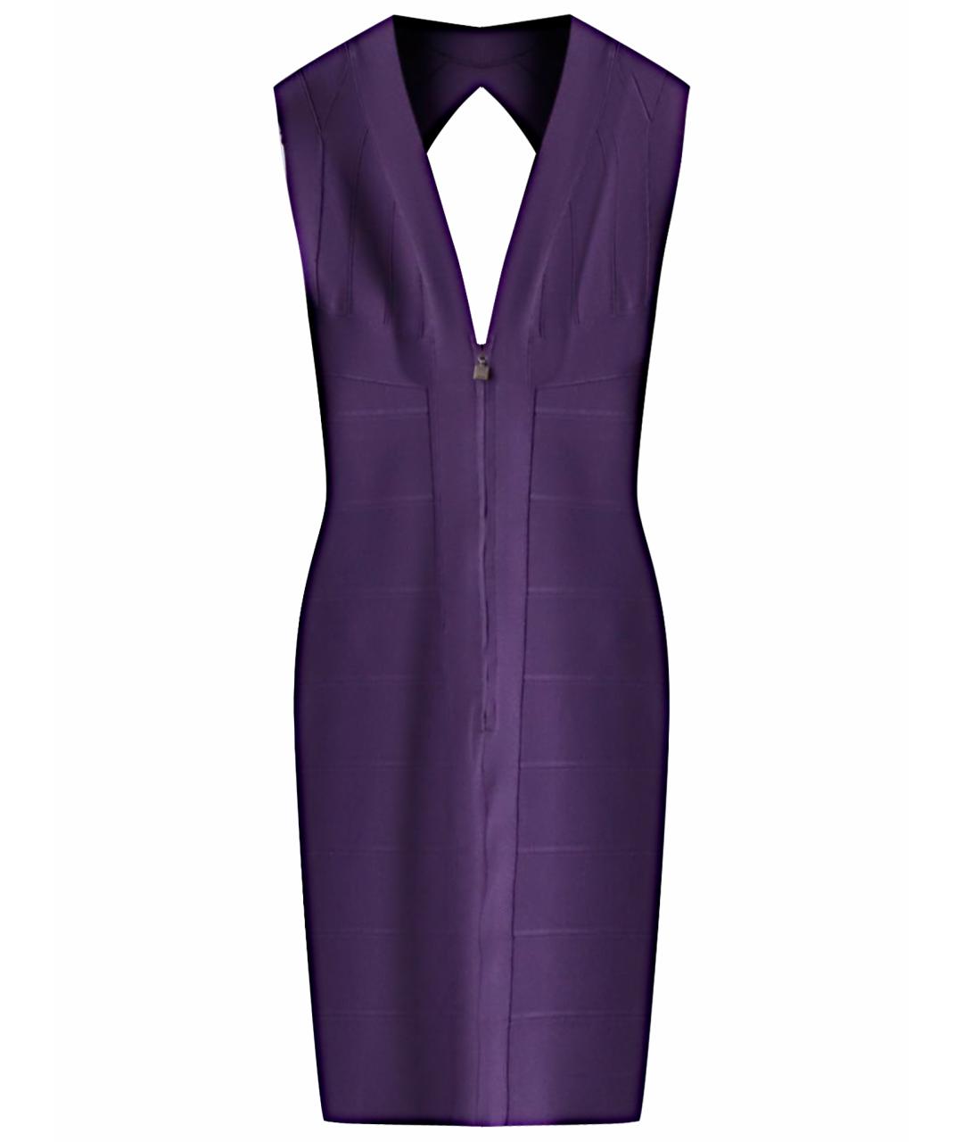 HERVE LEGER Фиолетовое вискозное коктейльное платье, фото 1