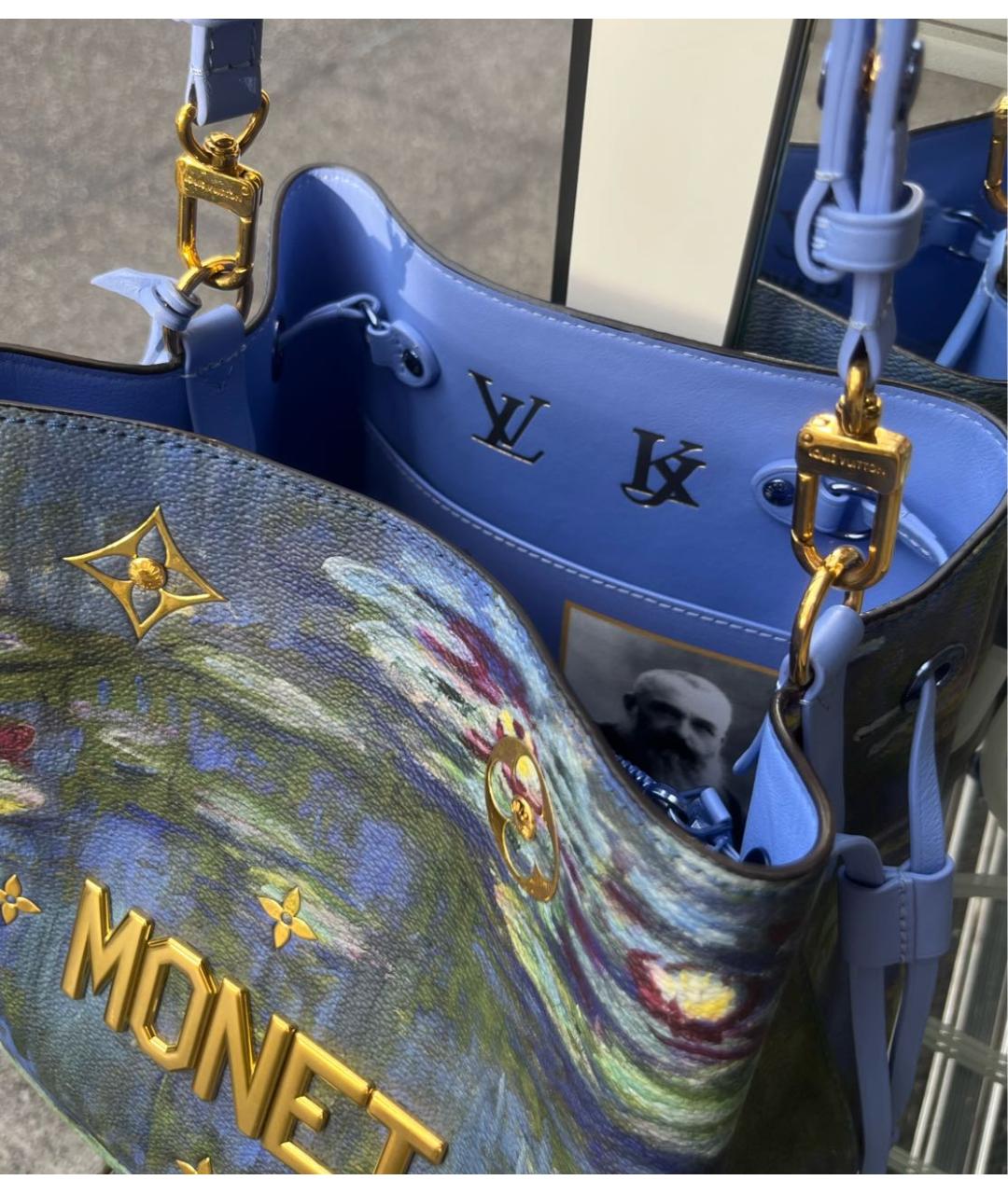 LOUIS VUITTON Синяя кожаная сумка тоут, фото 8