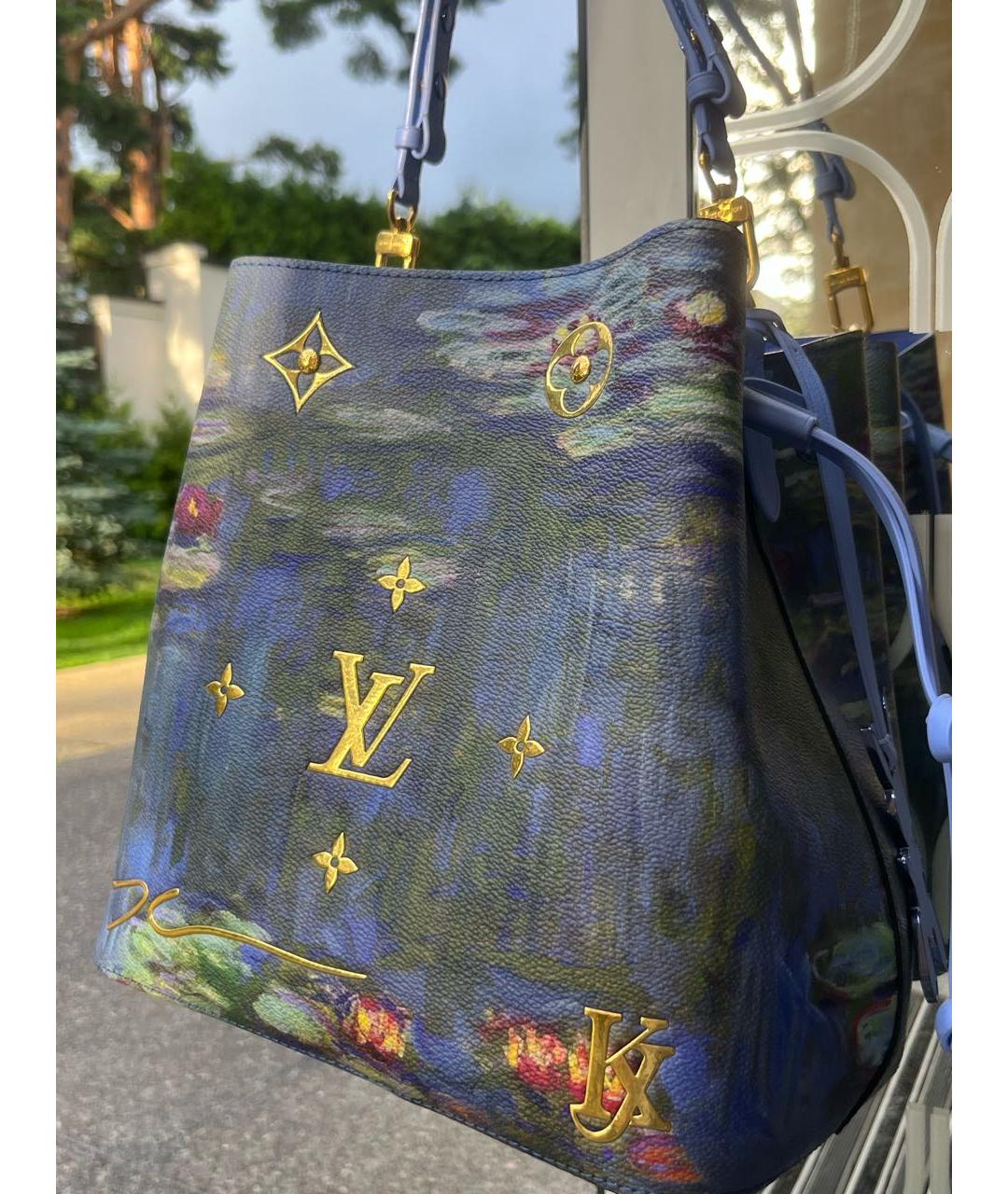 LOUIS VUITTON Синяя кожаная сумка тоут, фото 3