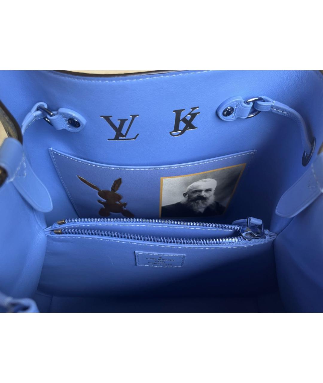 LOUIS VUITTON Синяя кожаная сумка тоут, фото 5