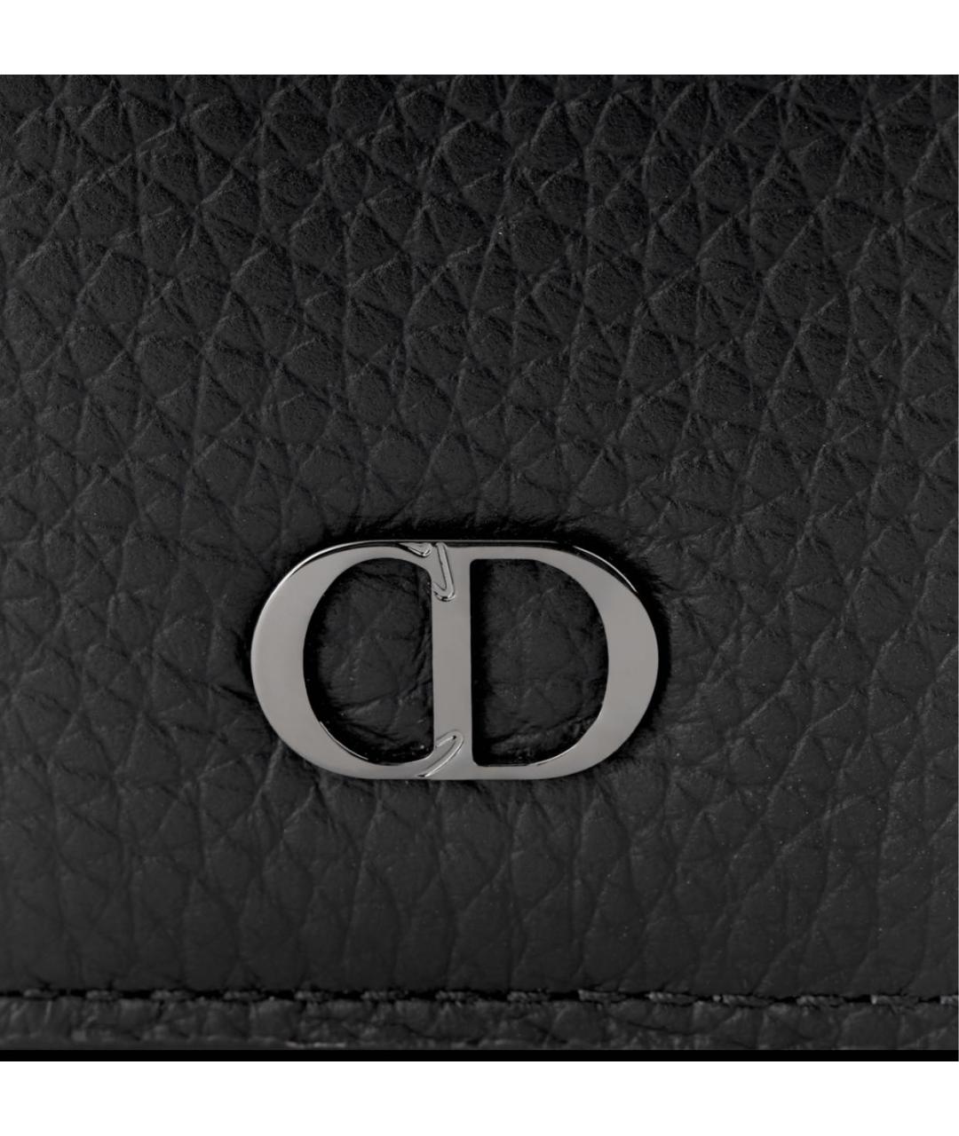CHRISTIAN DIOR Черный кожаный кардхолдер, фото 7
