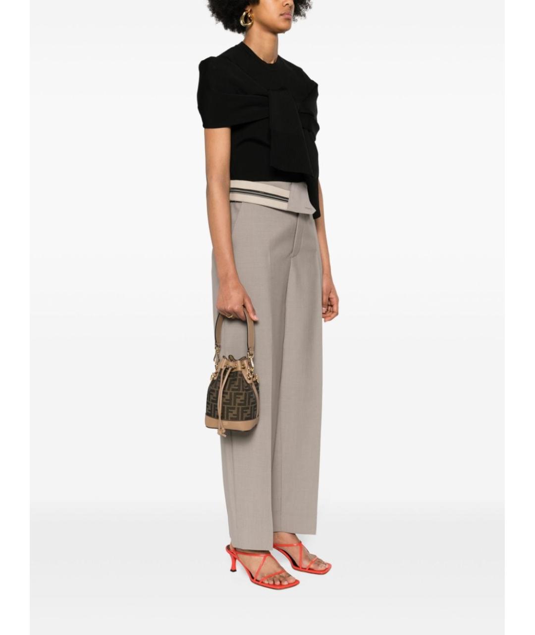 FENDI Коричневая жаккардовая сумка тоут, фото 3