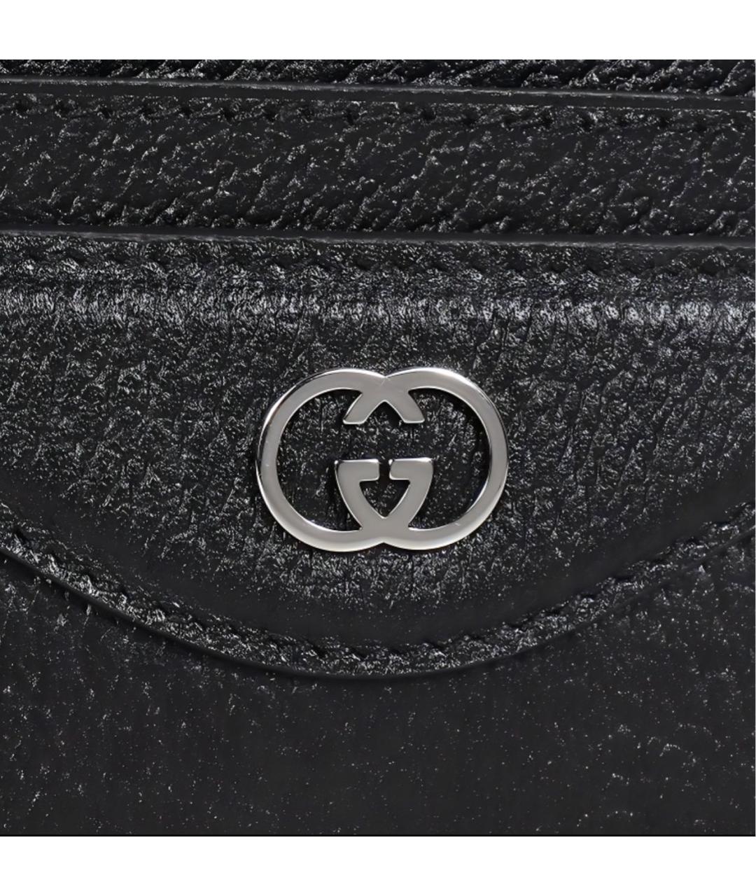 GUCCI Черный кожаный кардхолдер, фото 3