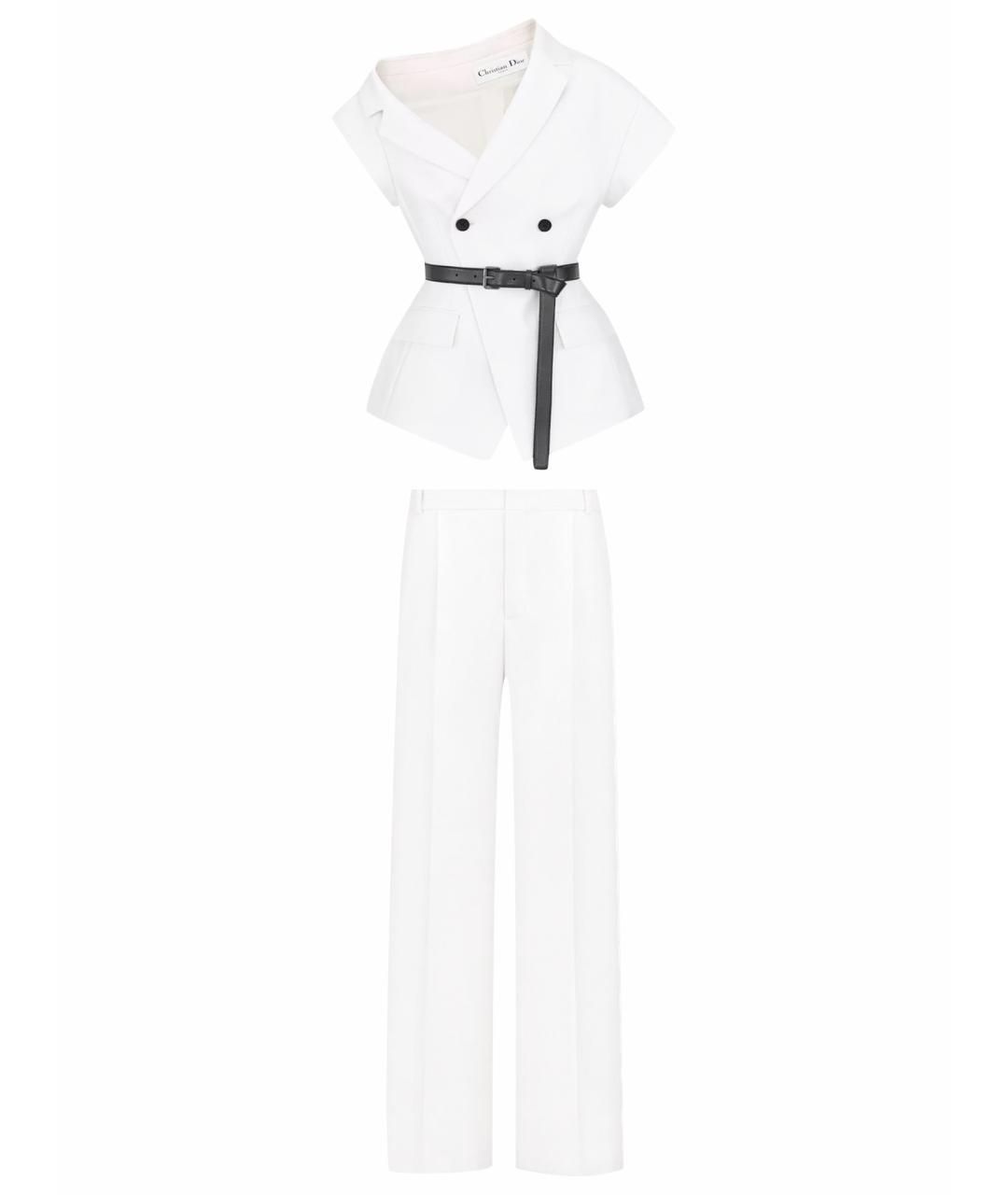 CHRISTIAN DIOR Белый шерстяной костюм с брюками, фото 1