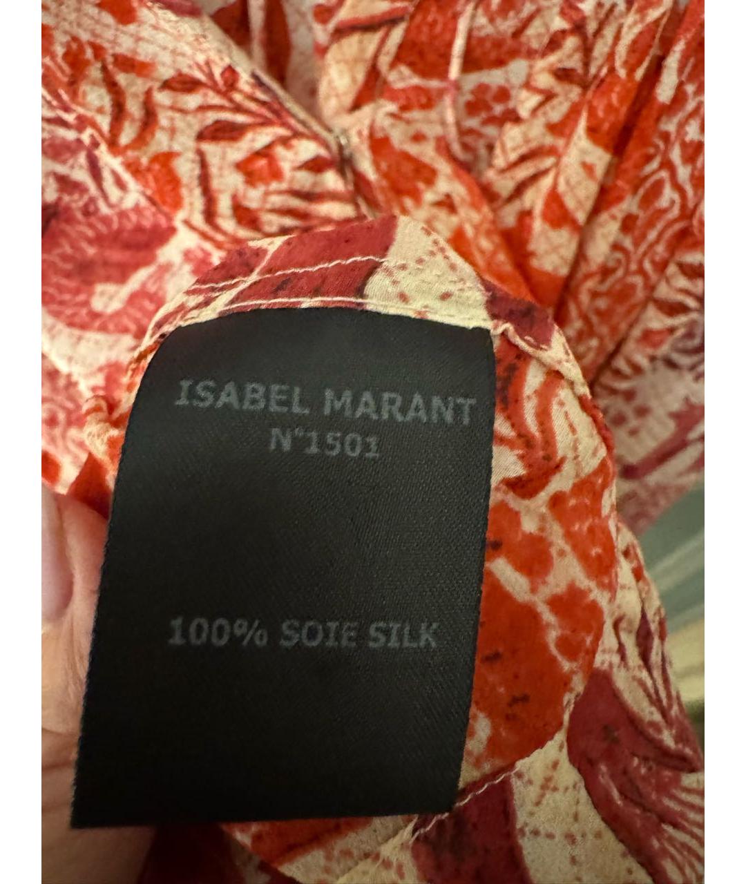 ISABEL MARANT Красная шелковая блузы, фото 4
