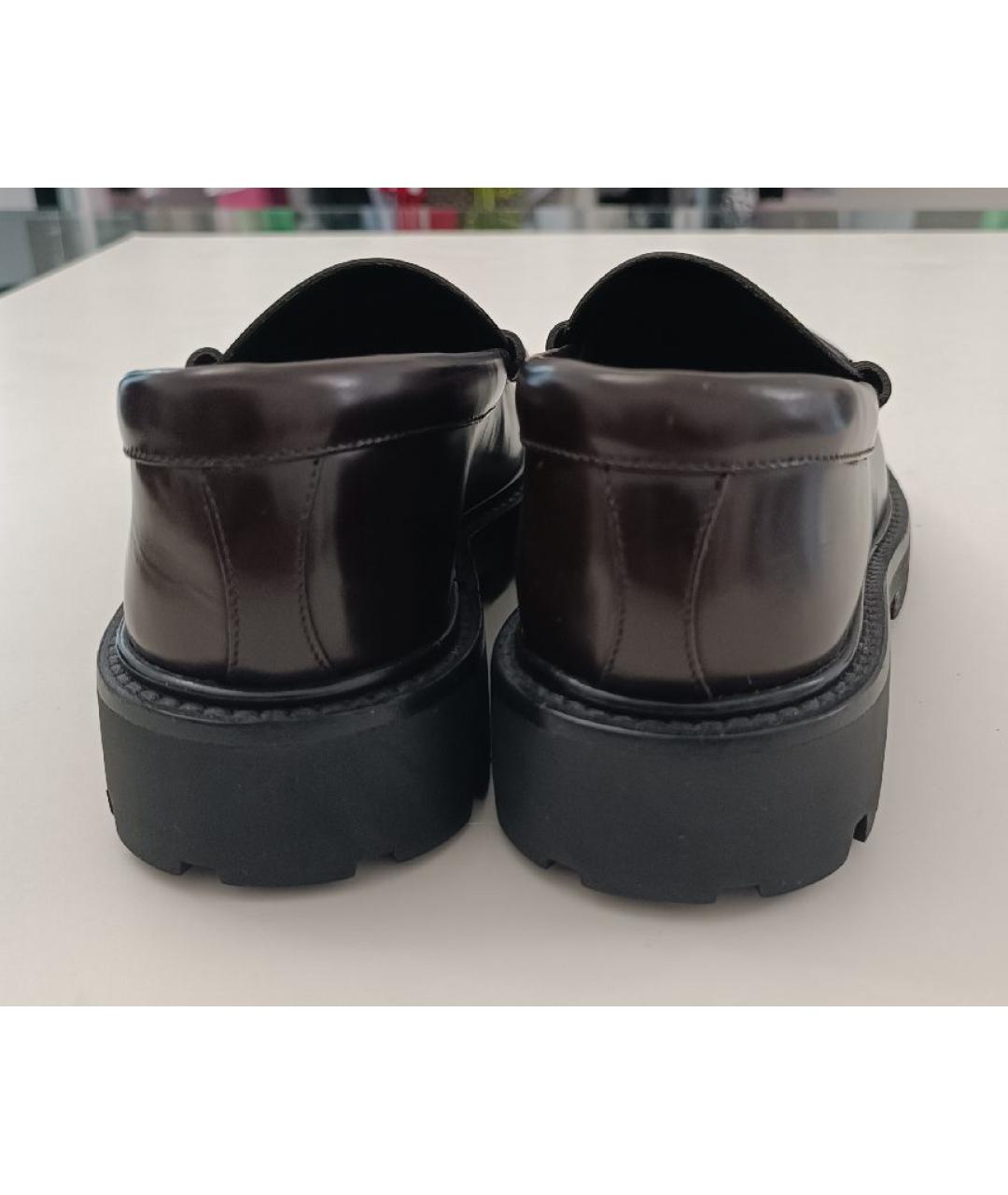 CELINE Бордовые кожаные лоферы, фото 4