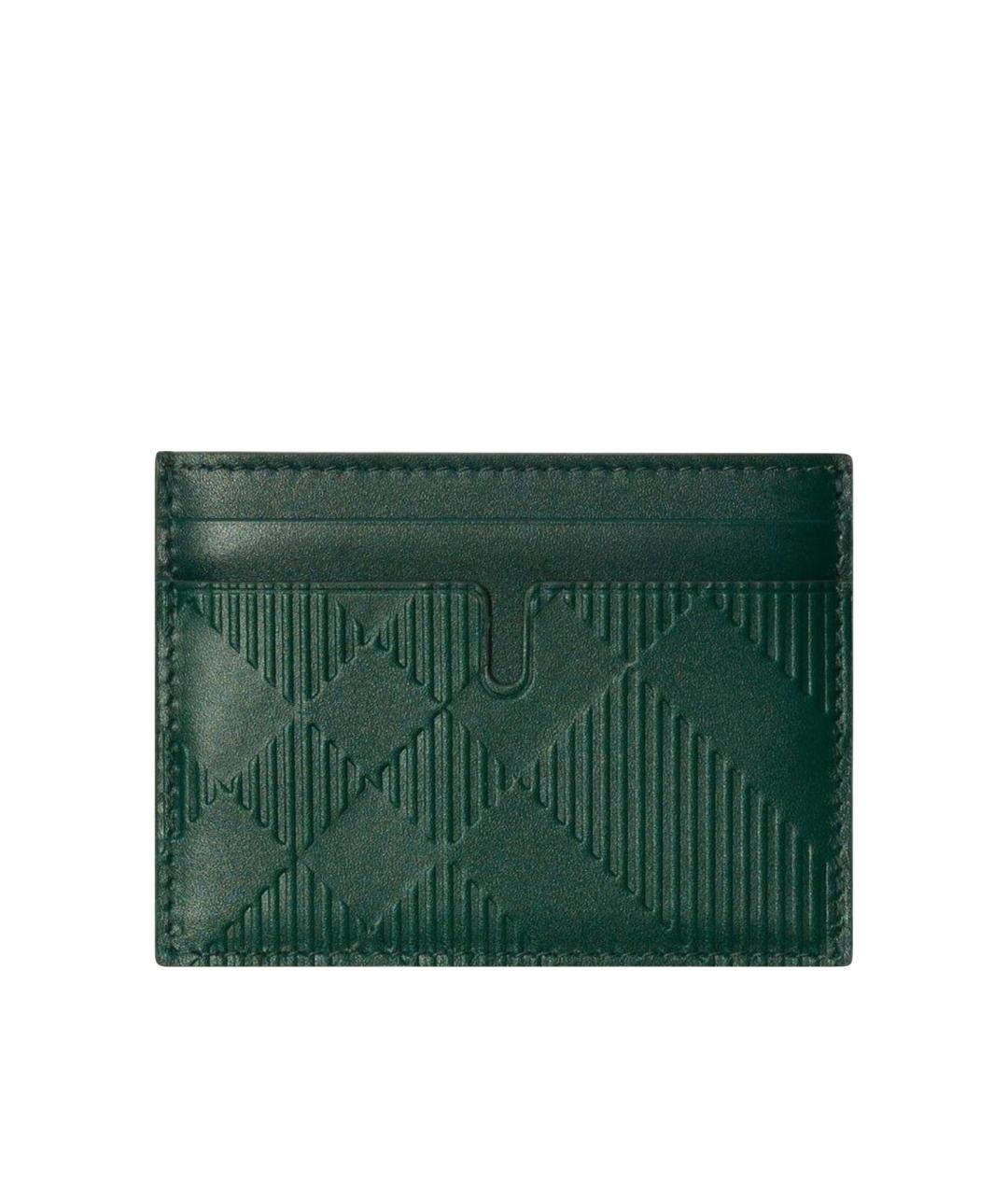 BURBERRY Зеленый кожаный кардхолдер, фото 1