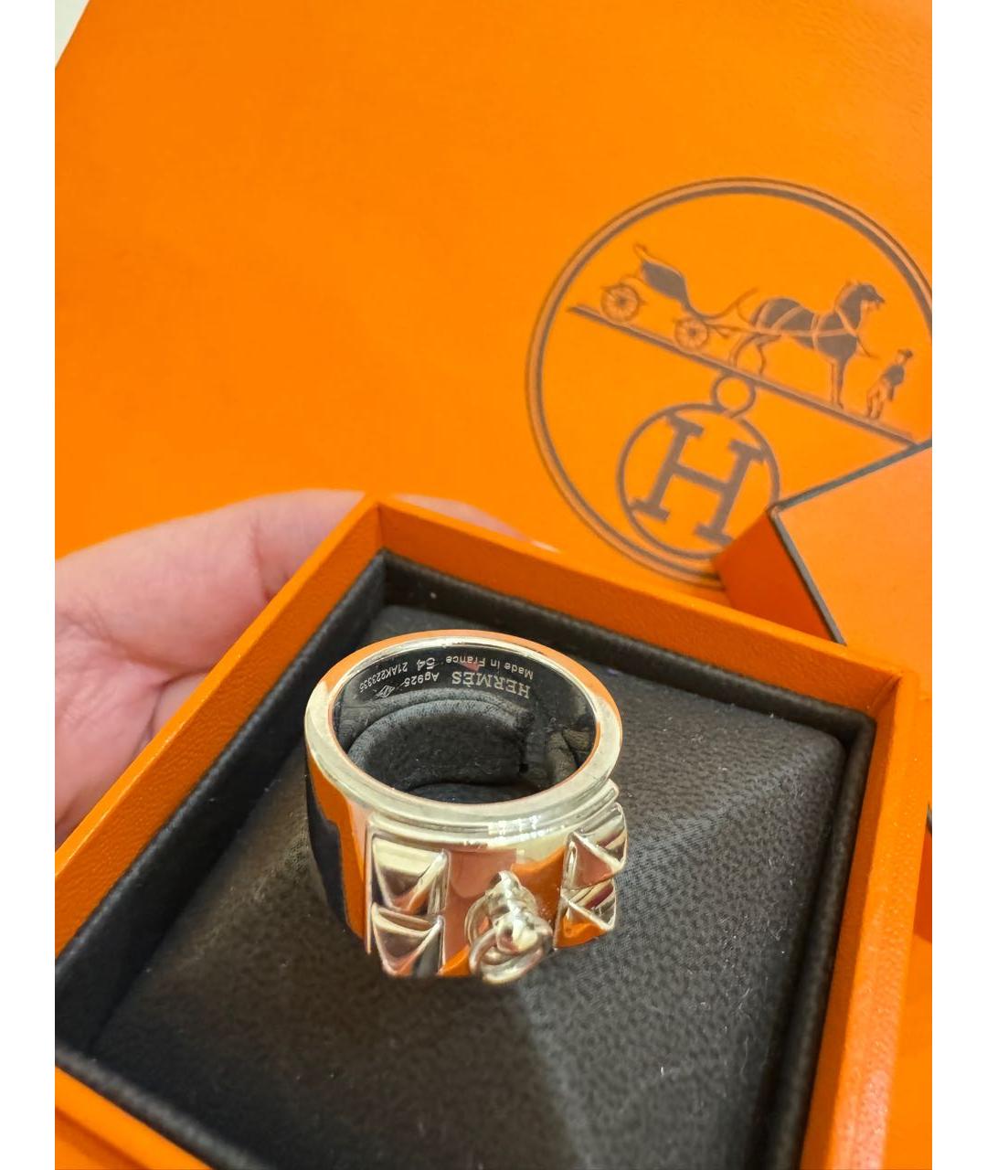 HERMES Серебряное серебряное кольцо, фото 3