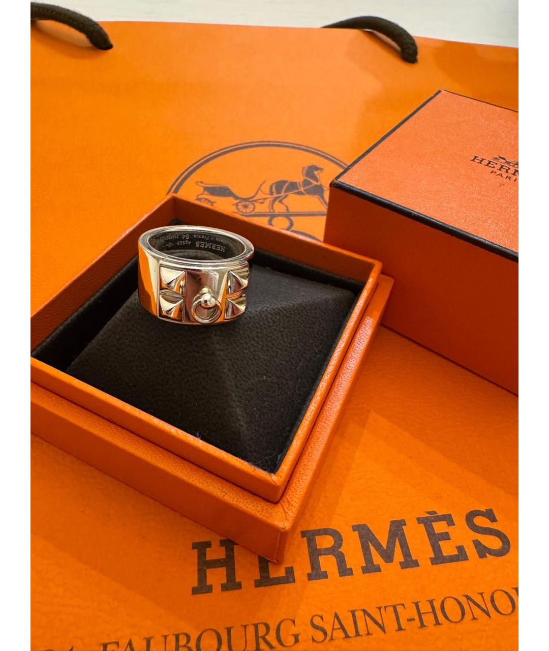 HERMES Серебряное серебряное кольцо, фото 6