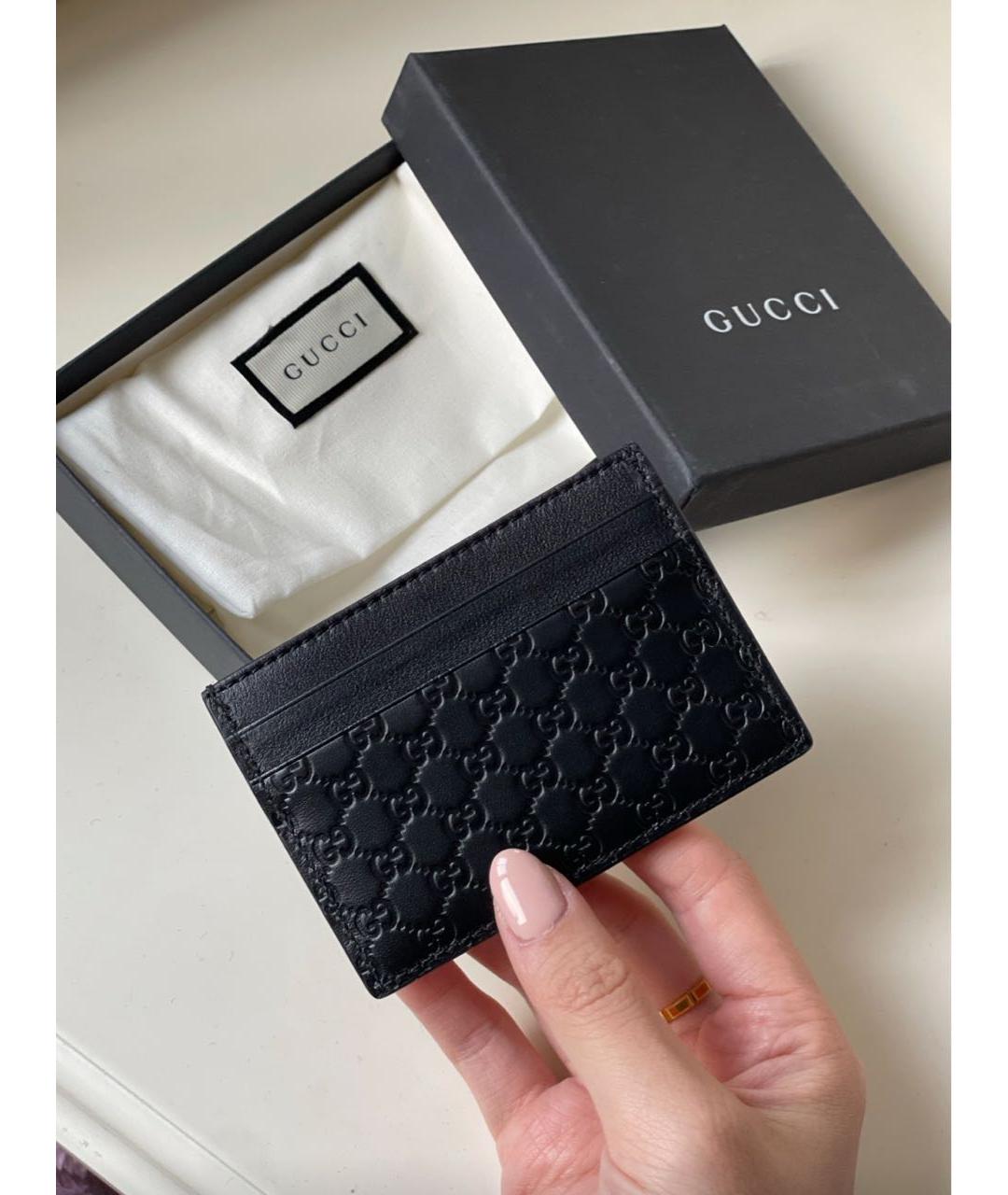 GUCCI Черный кожаный кардхолдер, фото 6