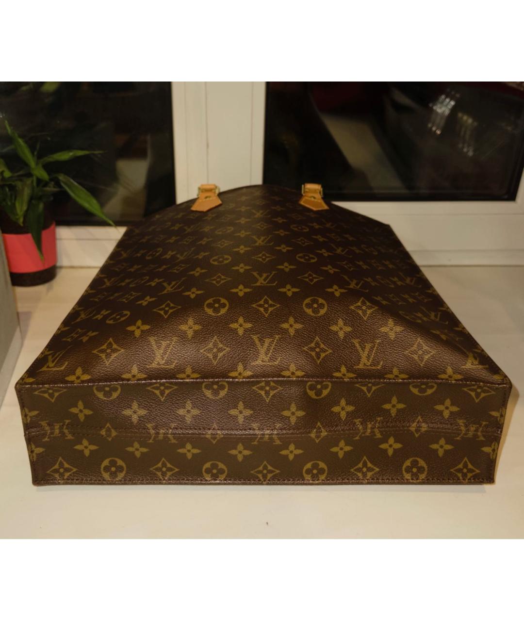 LOUIS VUITTON Коричневая кожаная сумка тоут, фото 5