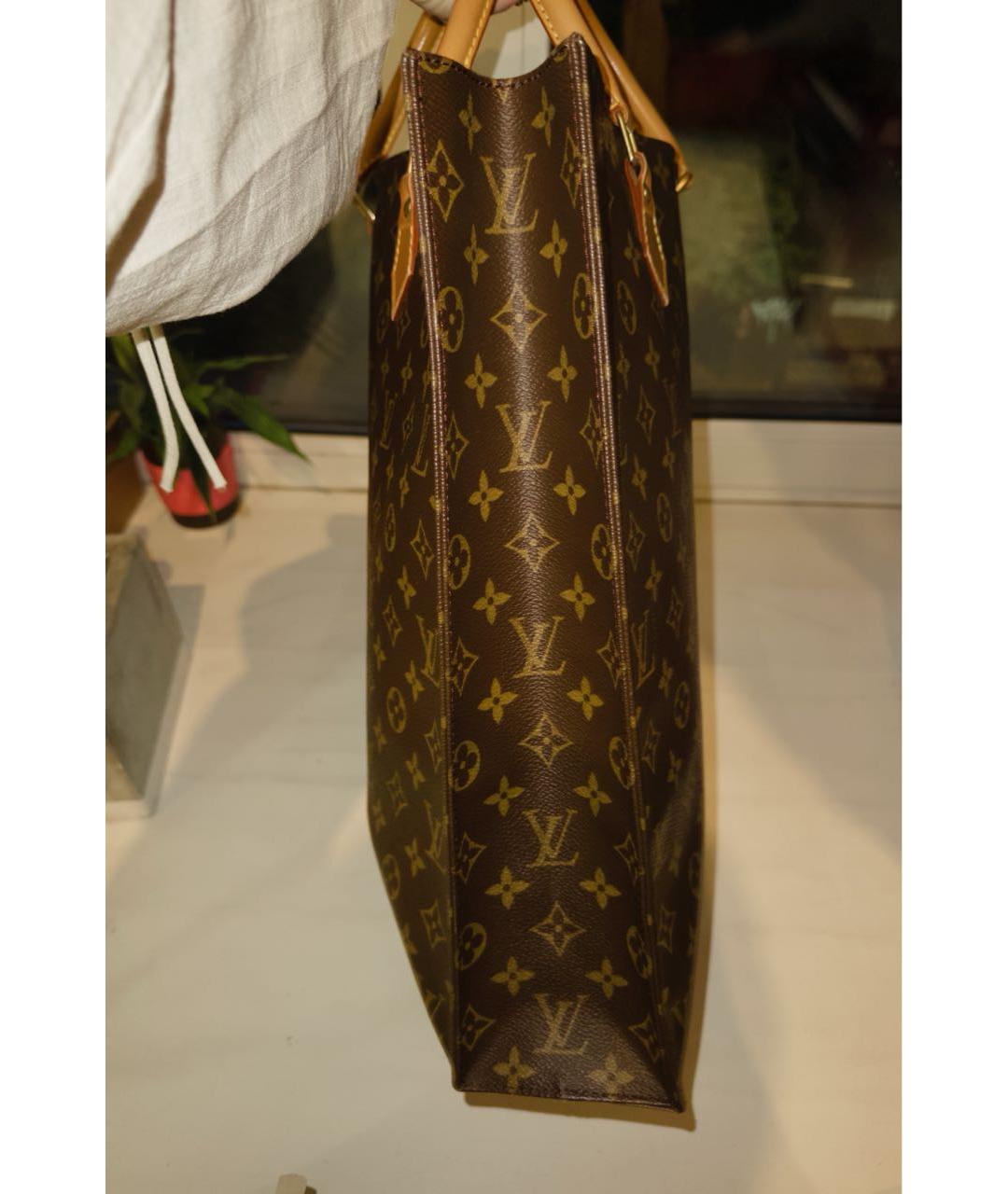 LOUIS VUITTON Коричневая кожаная сумка тоут, фото 6