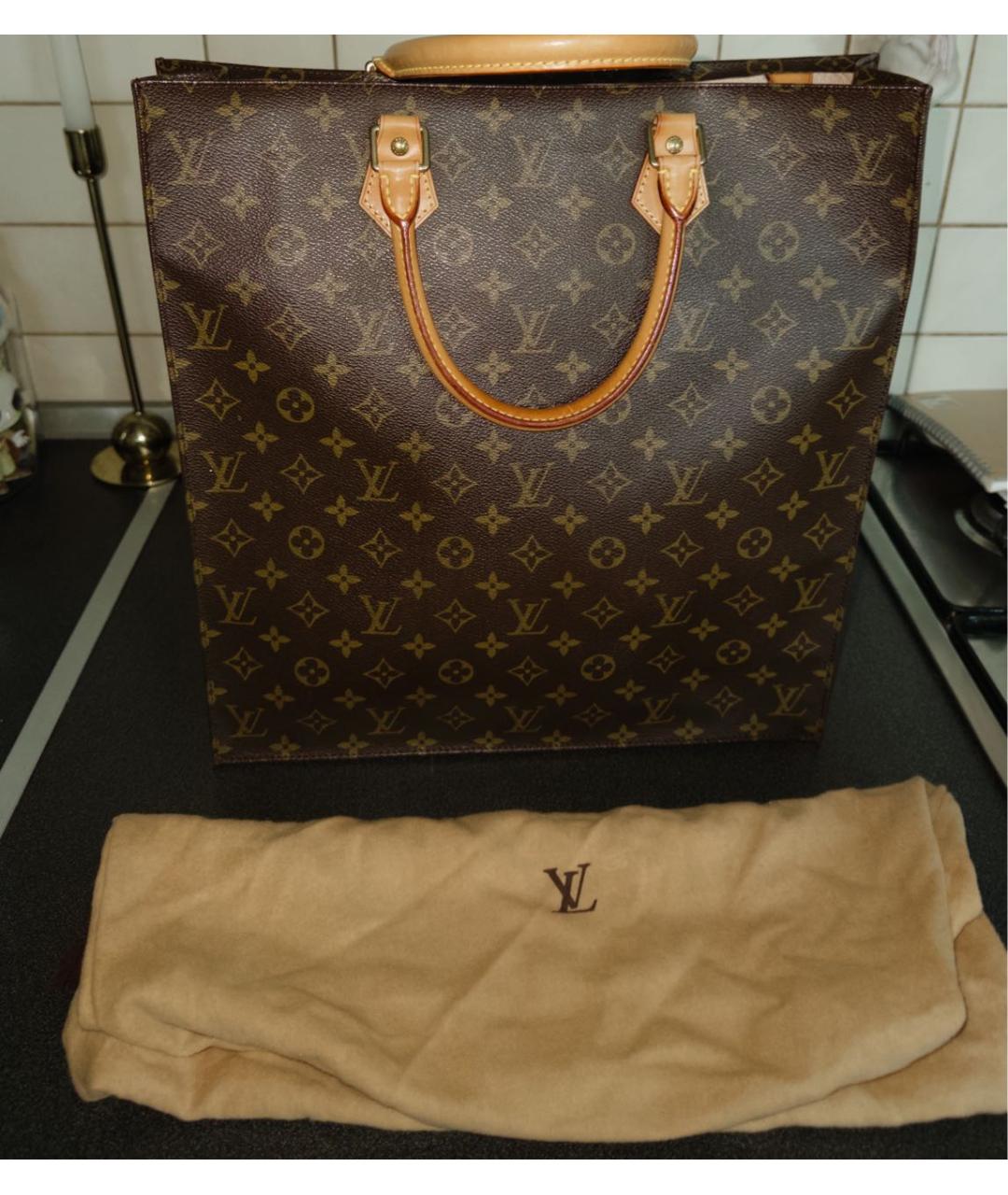 LOUIS VUITTON Коричневая кожаная сумка тоут, фото 2