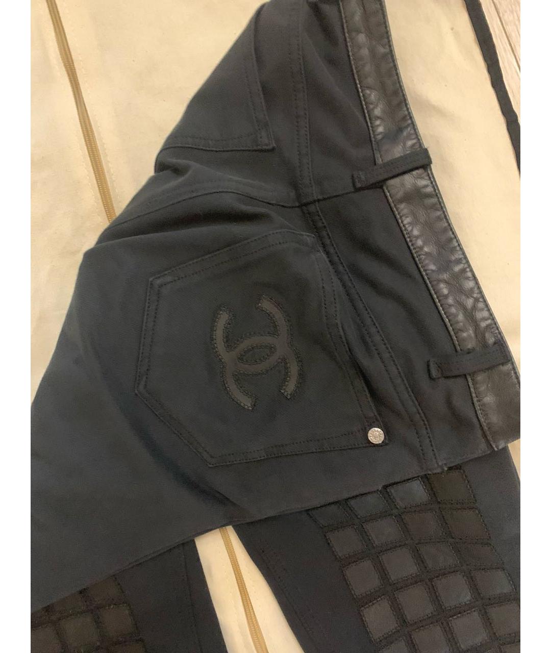 CHANEL Черные кожаные прямые брюки, фото 2