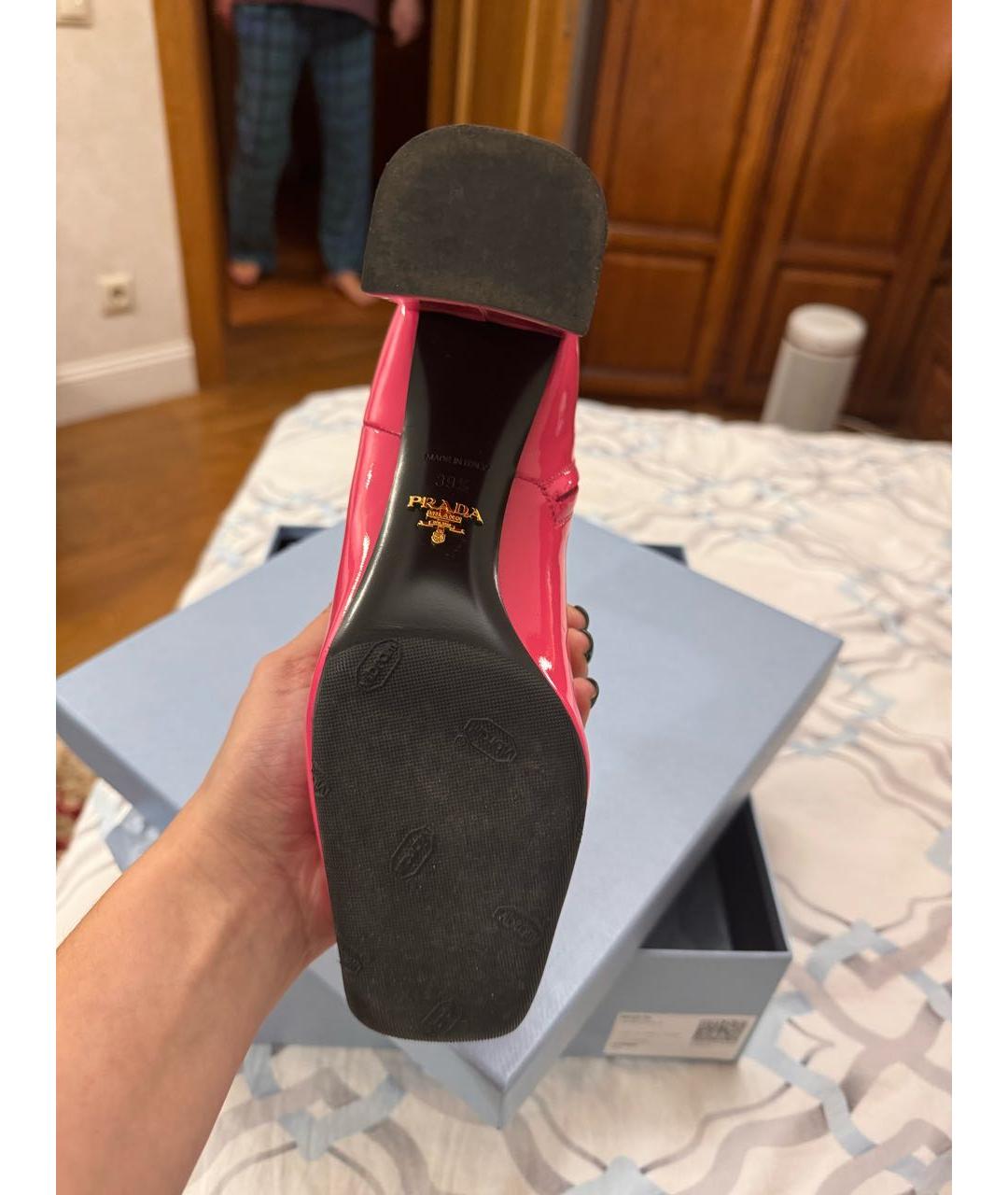 PRADA Розовые ботильоны из лакированной кожи, фото 4